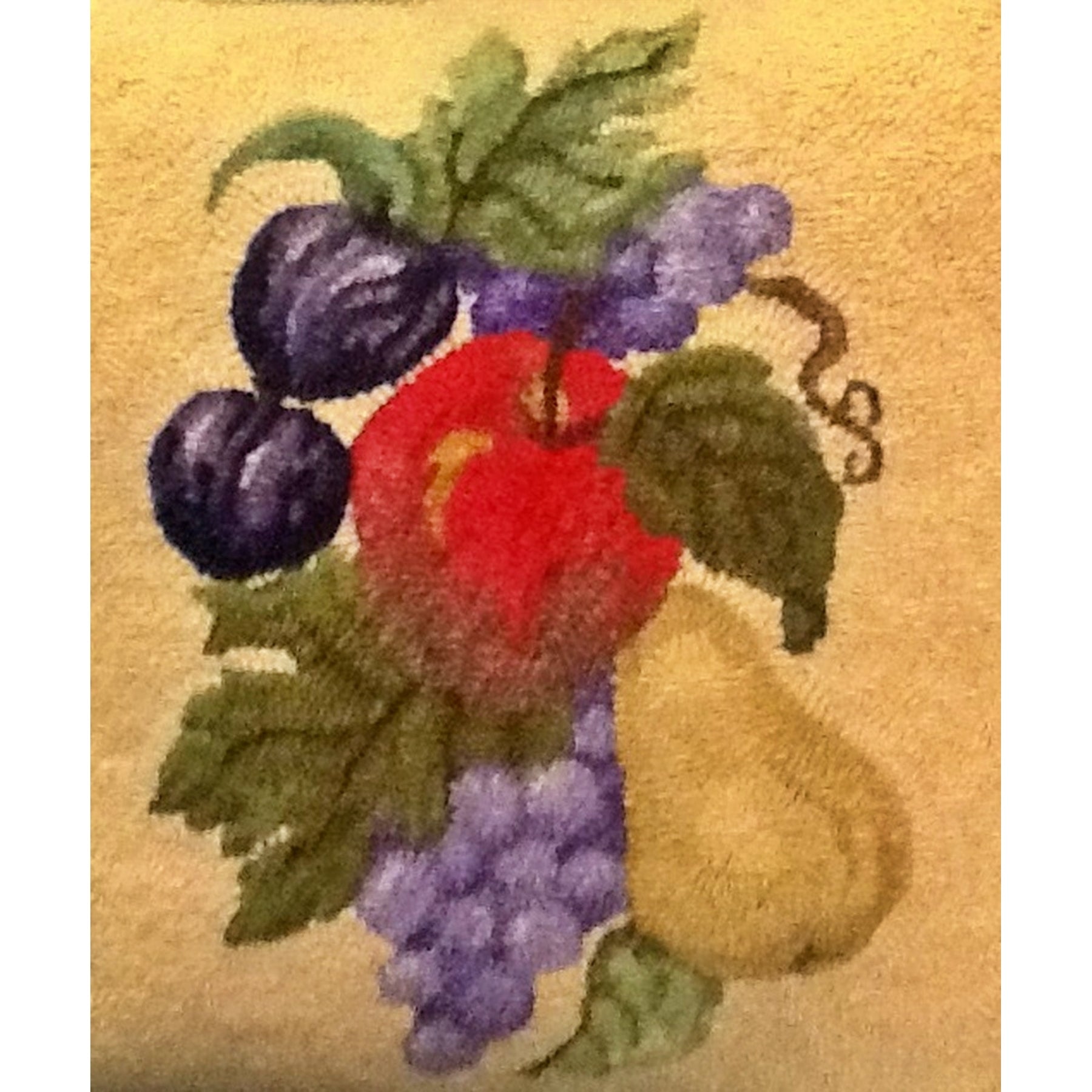 Fruit, rug hooked by Antoinette Uffner