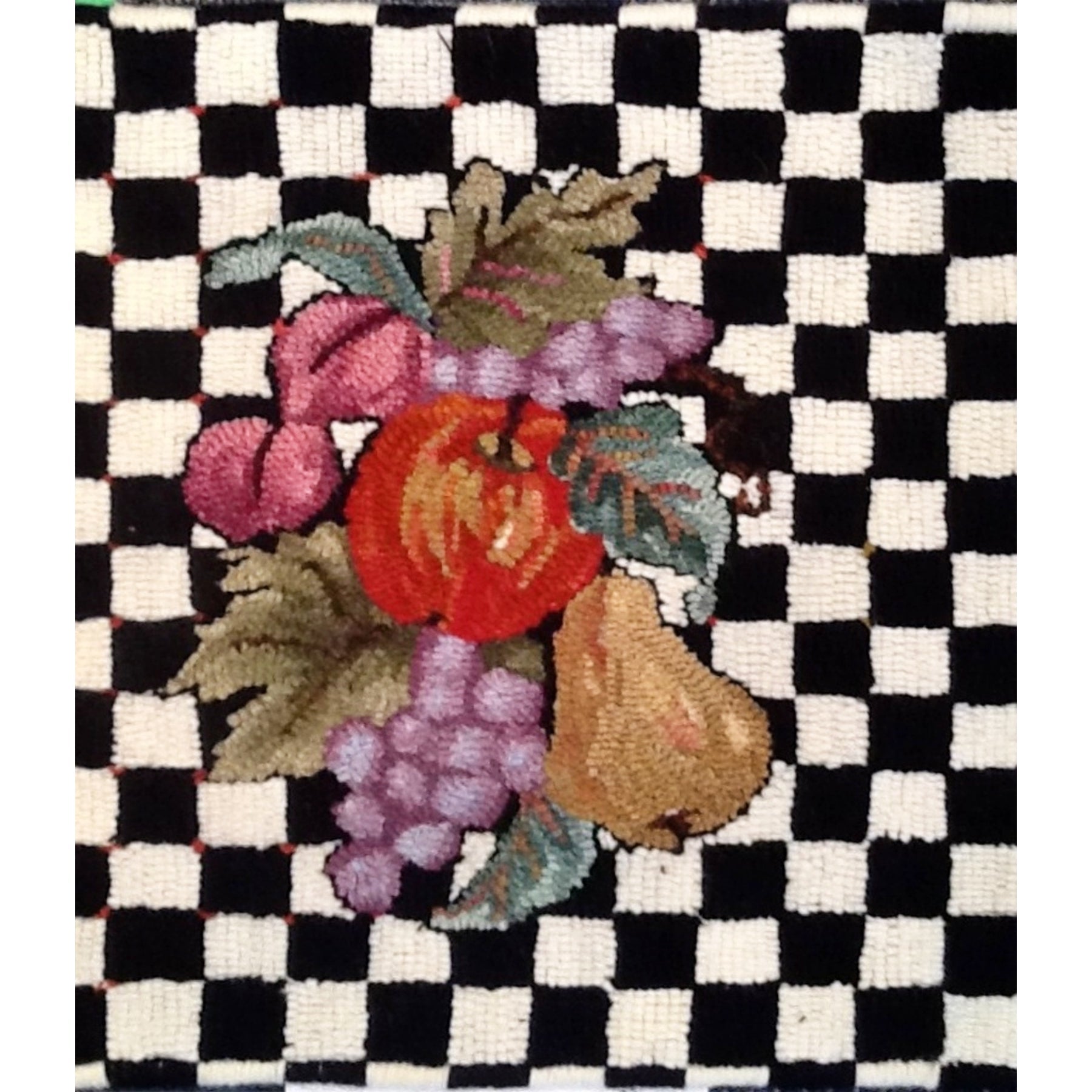 Fruit, rug hooked by Carol Murphy