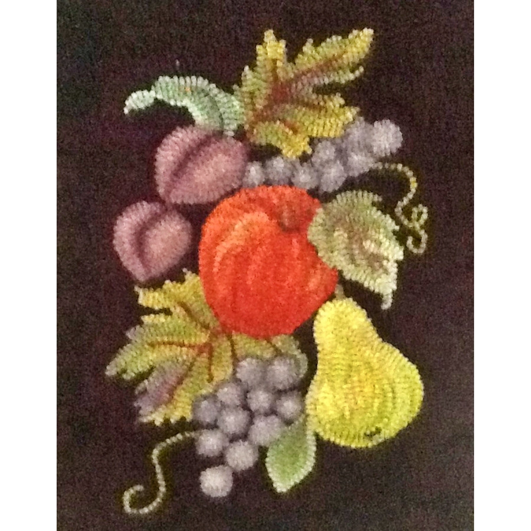 Fruit, rug hooked by Linda Marchbank