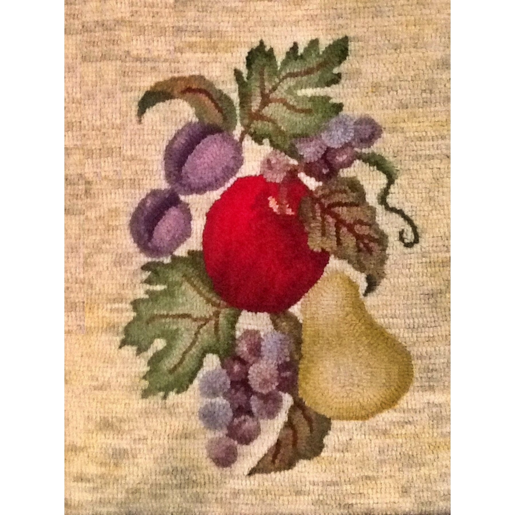 Fruit, rug hooked by Sherry Chandler