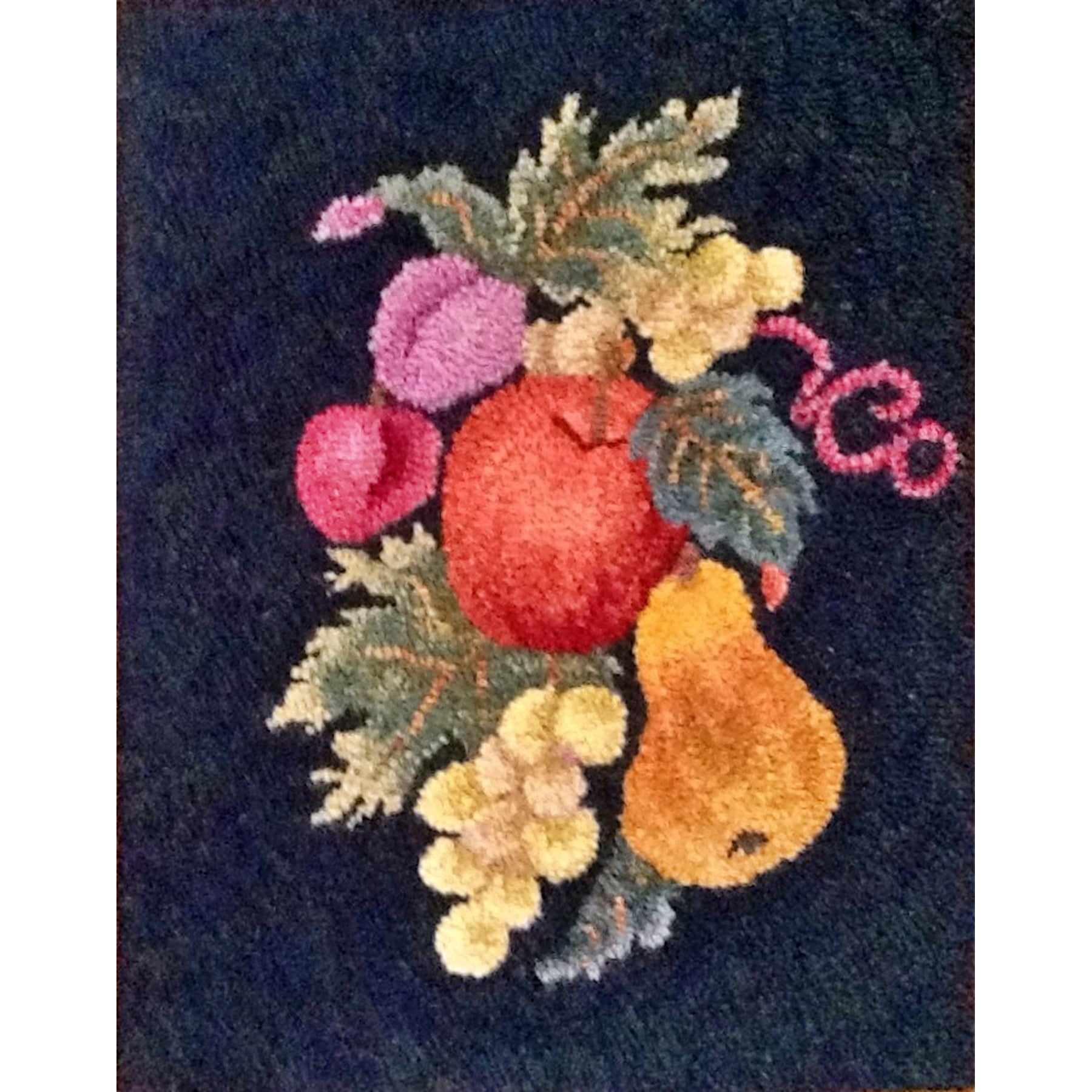 Fruit, rug hooked by Vivily Powers
