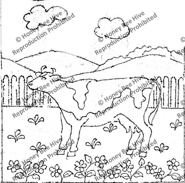 P672: Folkart Cow, Offered by Honey Bee Hive