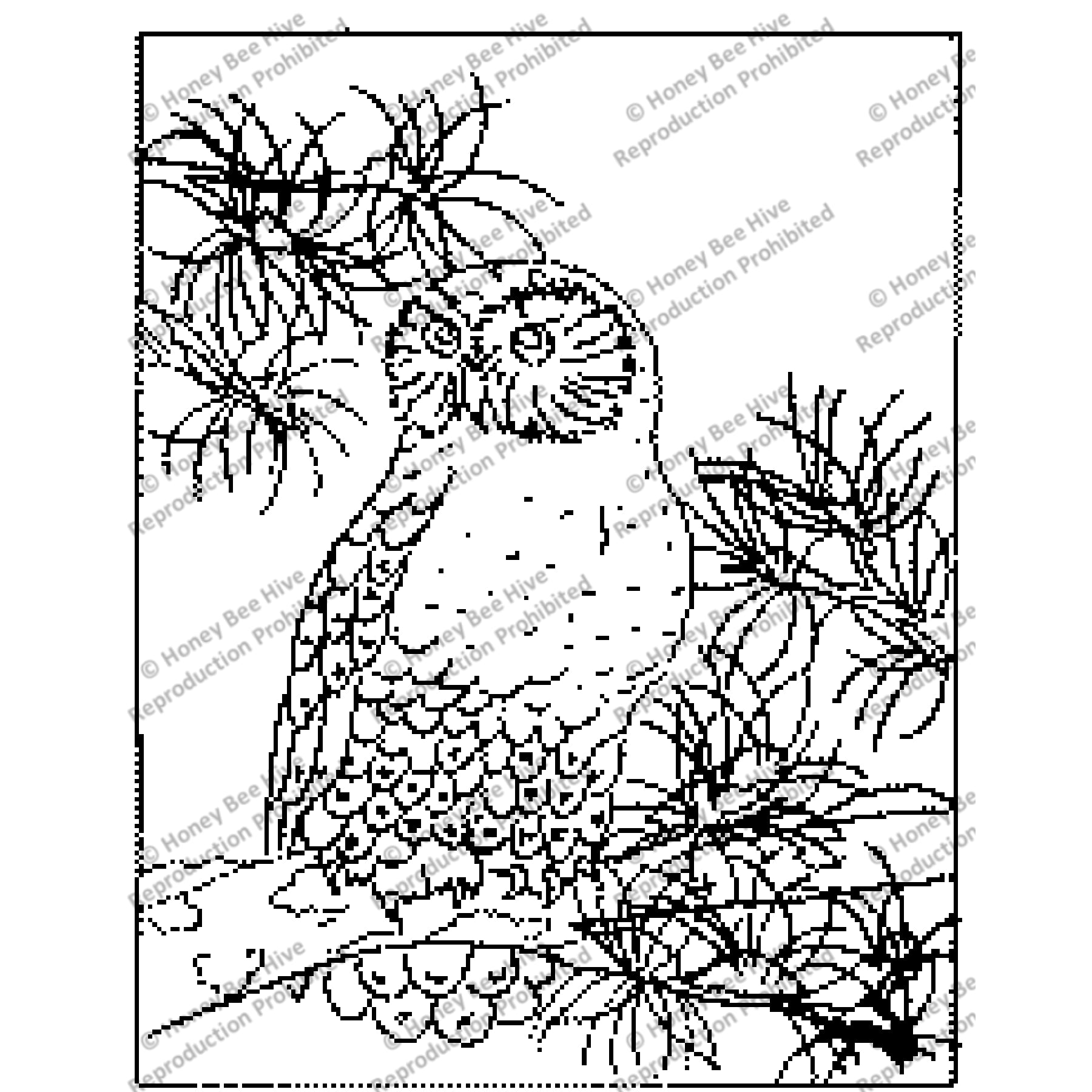 Snowy Owl, rug hooking pattern