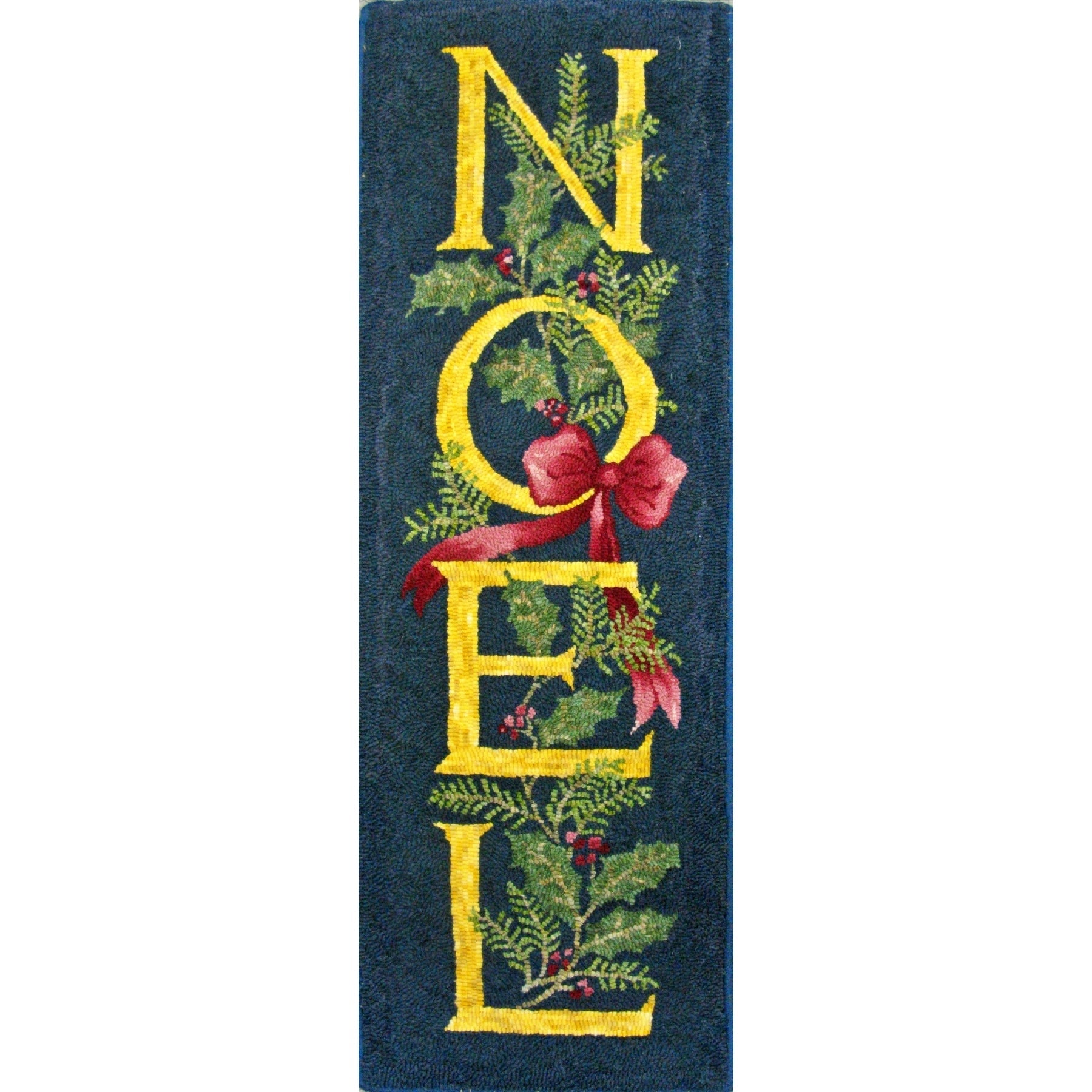 Noel, rug hooked by Linda Bell