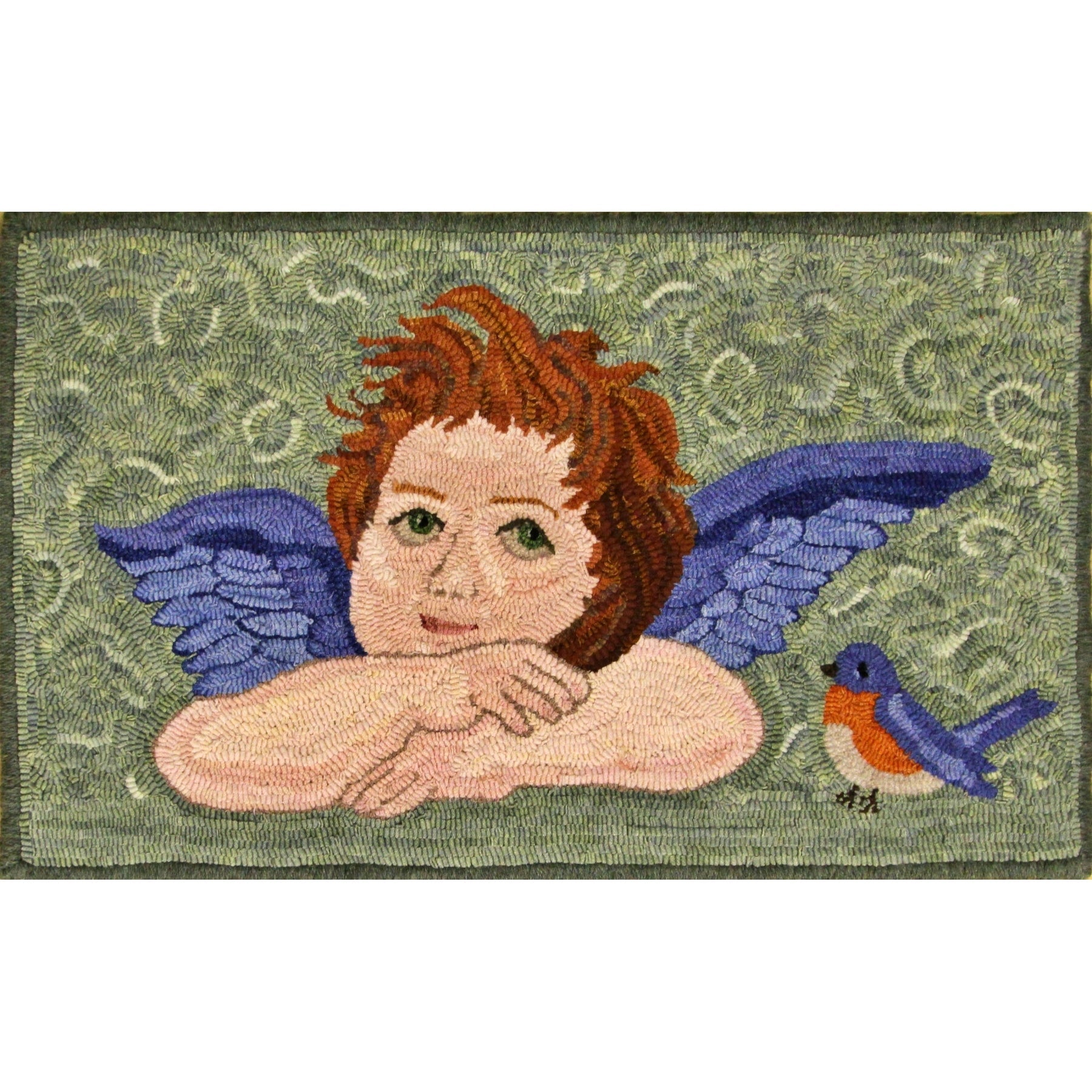 Raphael's Angel, rug hooked by Margaret Oconnor