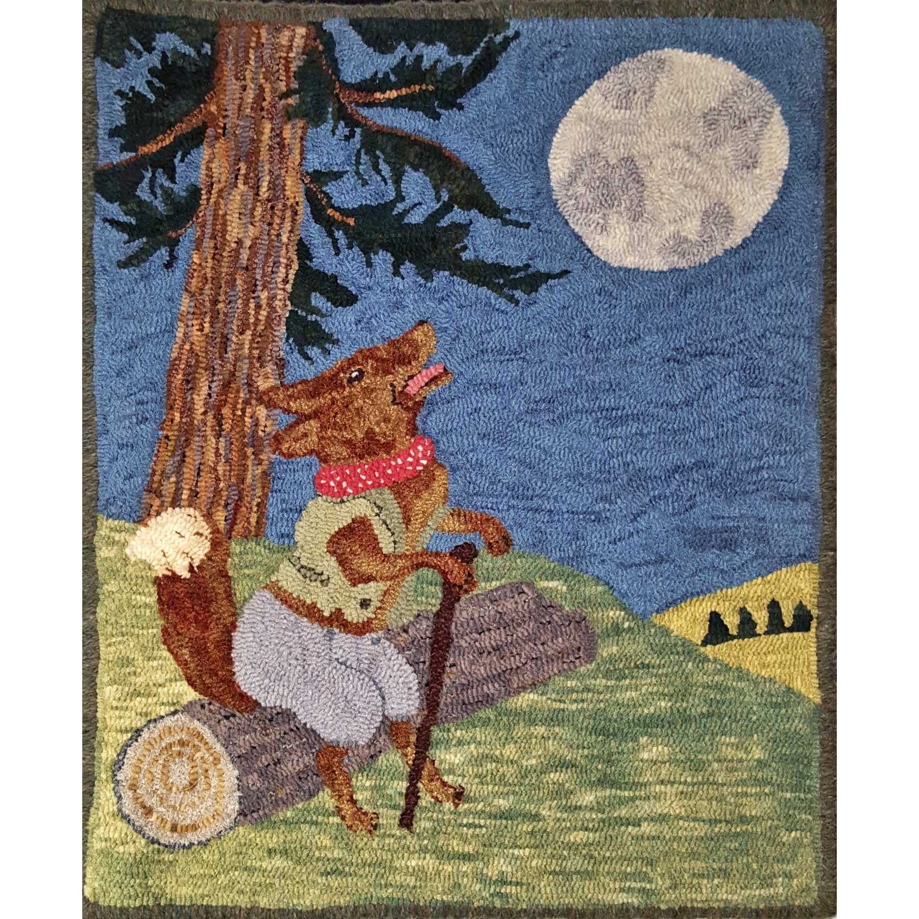 Reddy Fox, rug hooked by Gretchen Gray