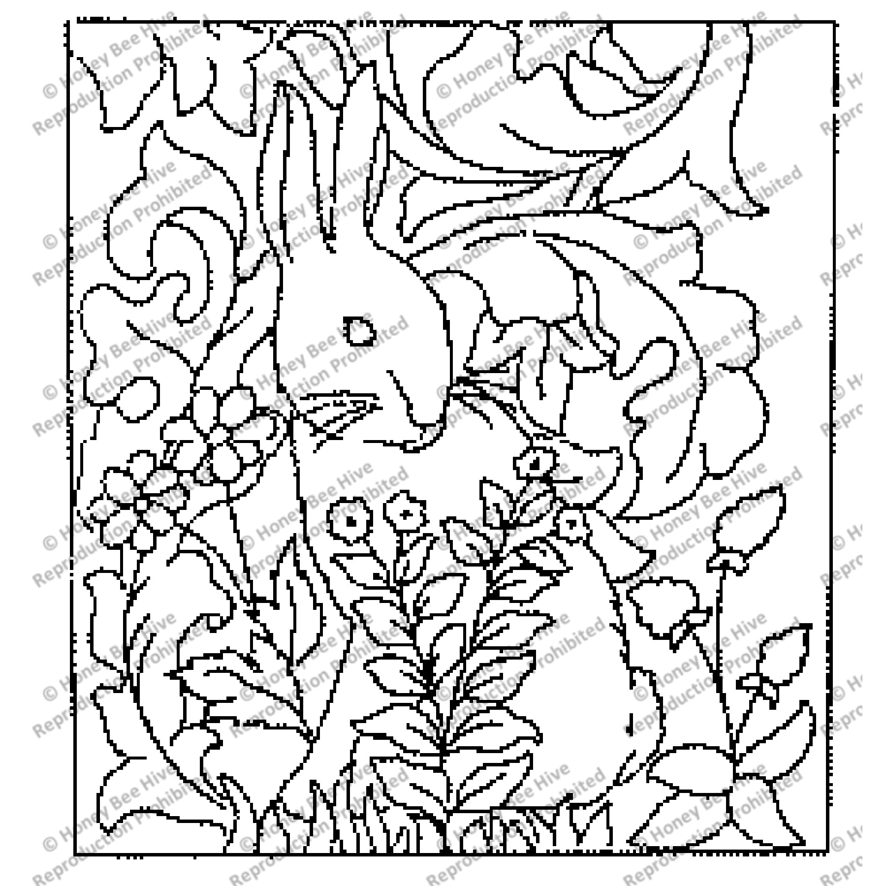 Morris Bunny, rug hooking pattern