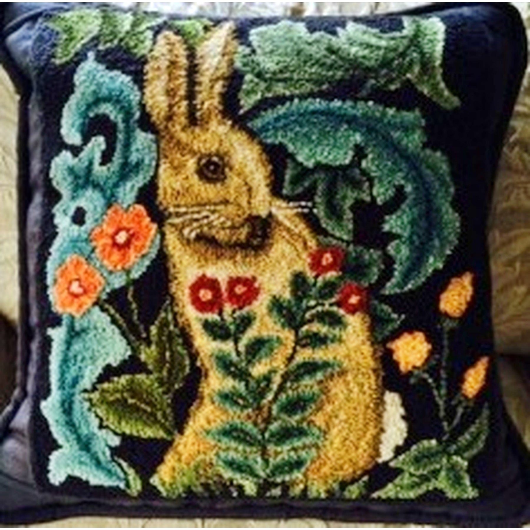 Morris Bunny, rug hooked by Sheila Stewart