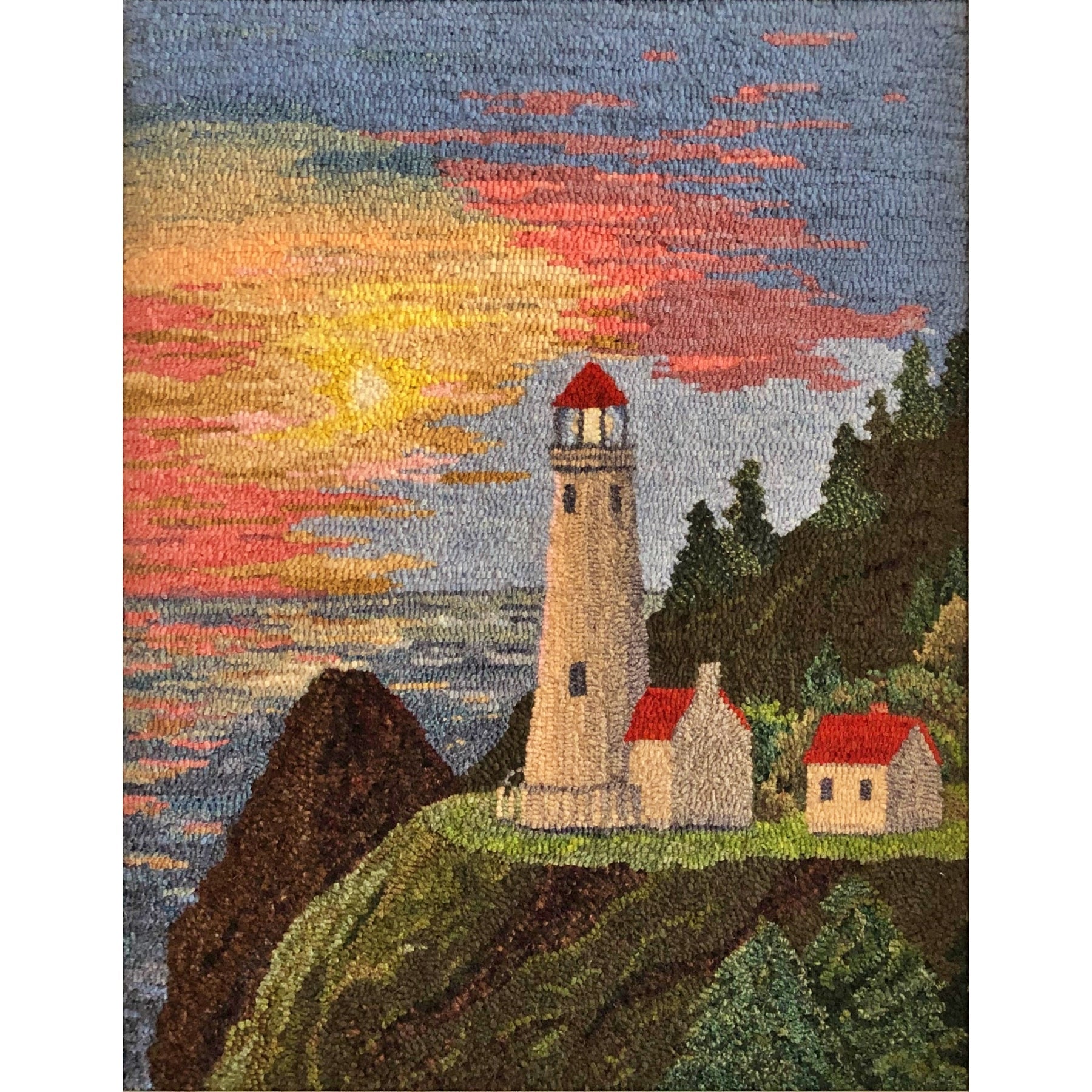 Florence, Oregon, rug hooked by Betty McClentic