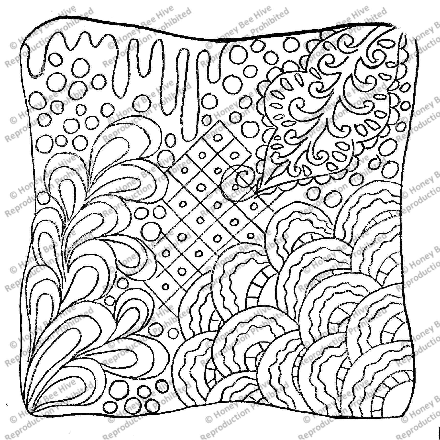 Zen Doodle, rug hooking pattern