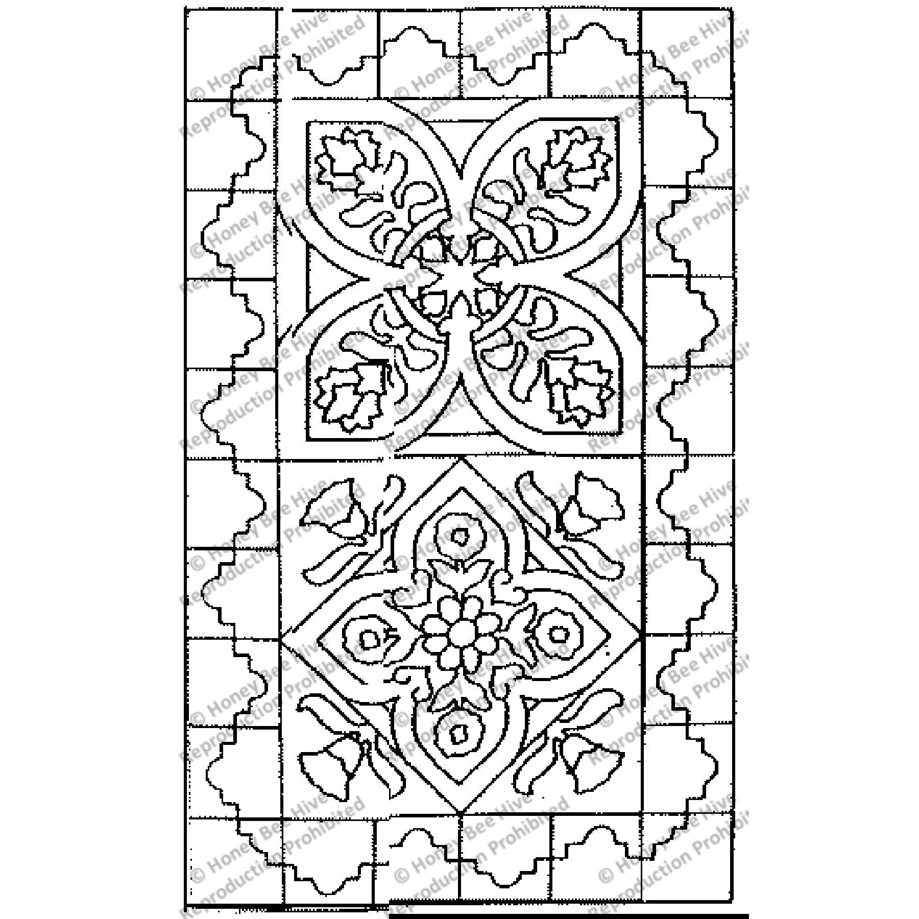 Majolica Pocketbook, rug hooking pattern