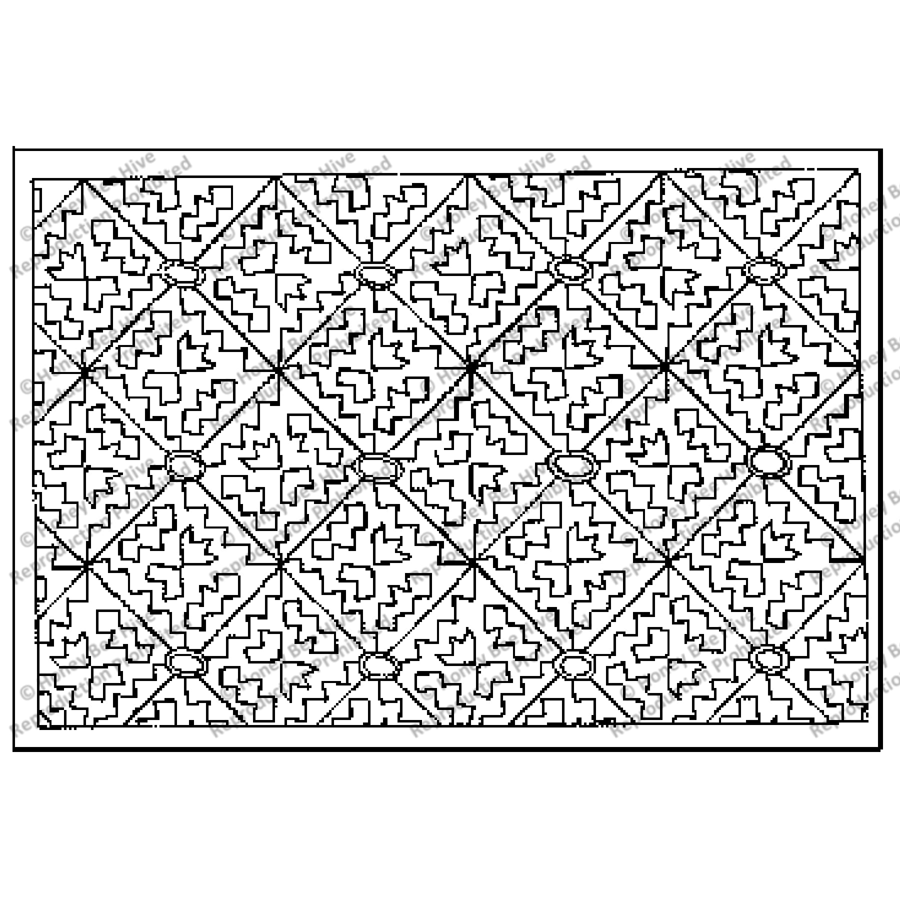Serrated Geometric, rug hooking pattern