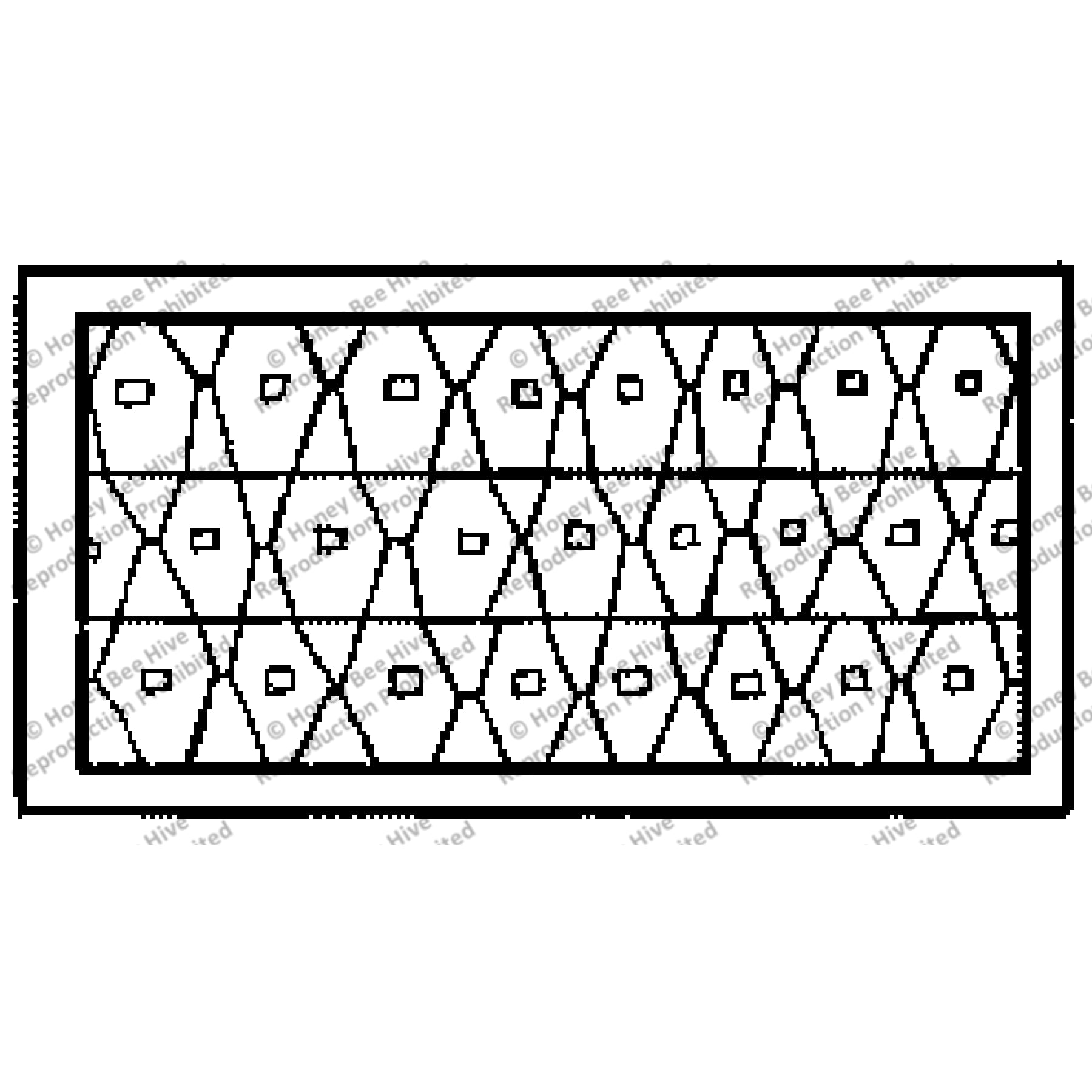 Tribal Geometric Windows, rug hooking pattern