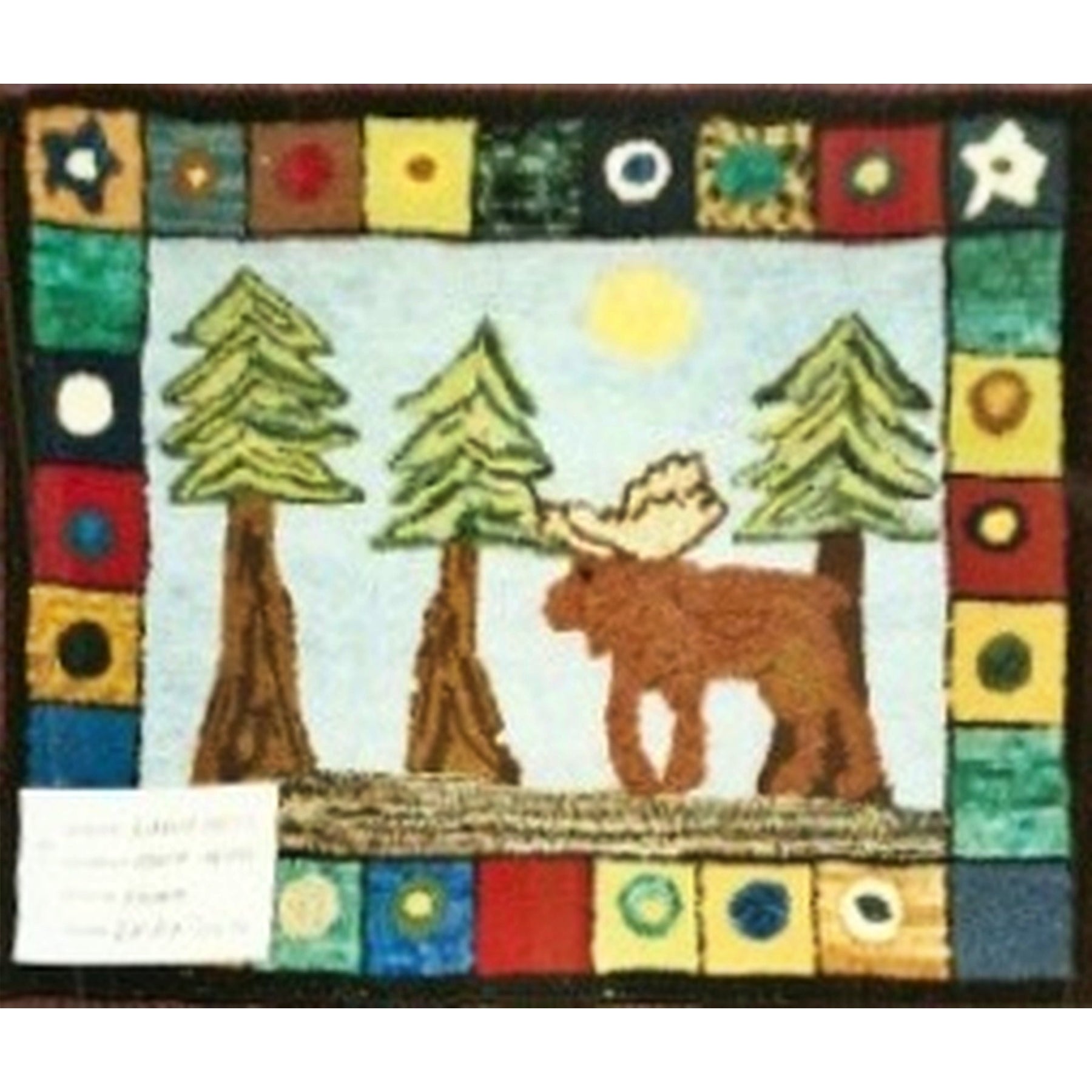 Moose, rug hooked by Lanie Press