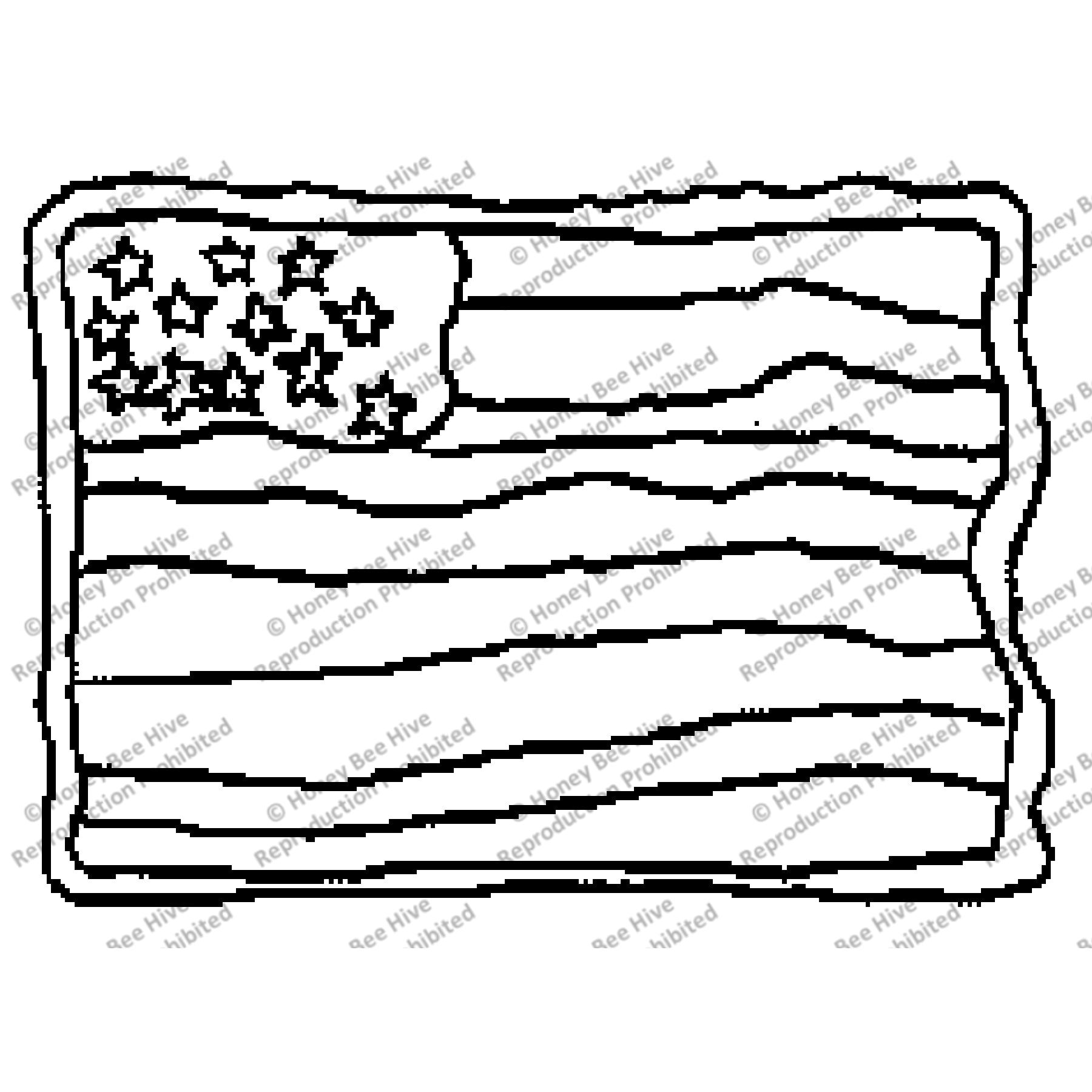 Flag With Stars, rug hooking pattern