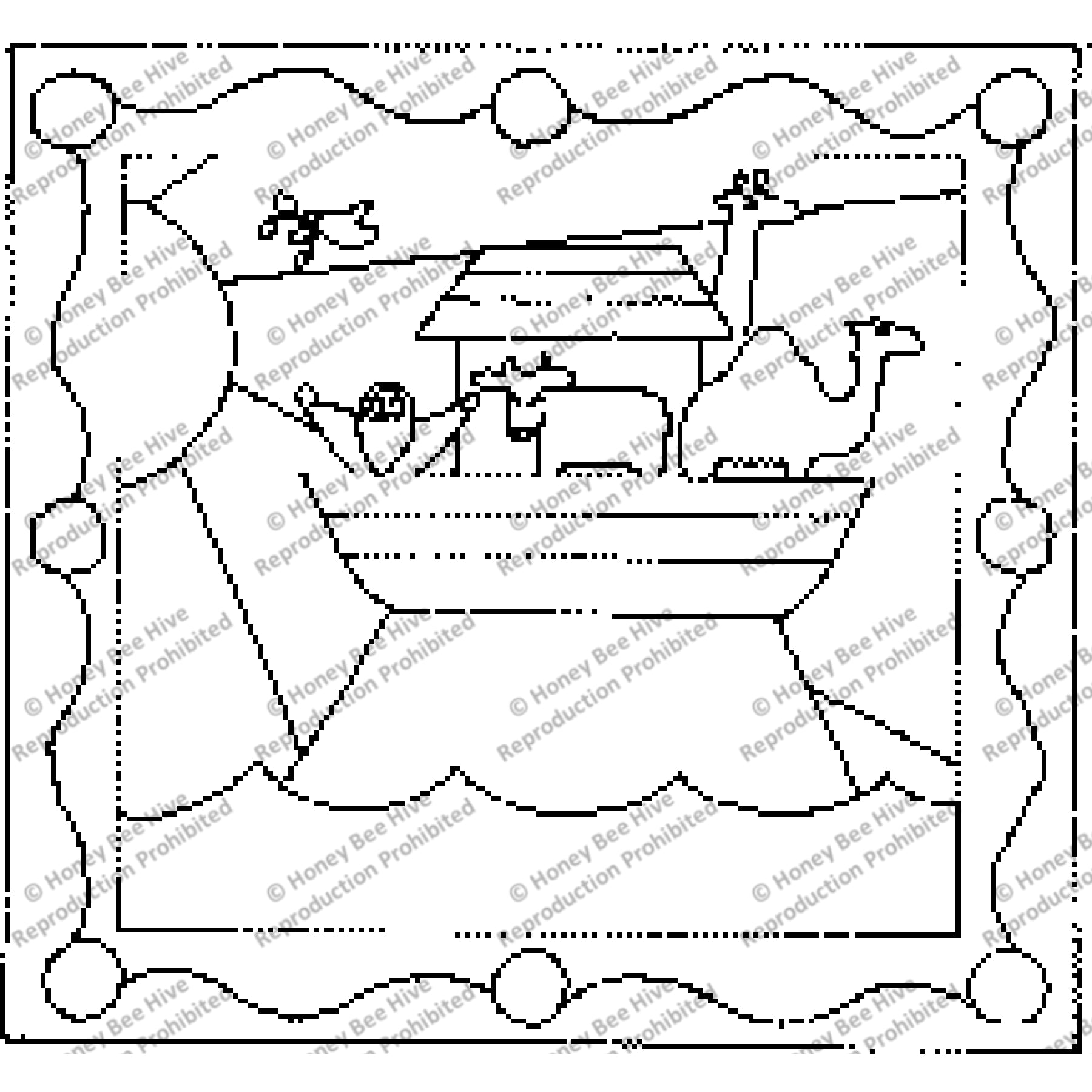 Ark's Landing, rug hooking pattern