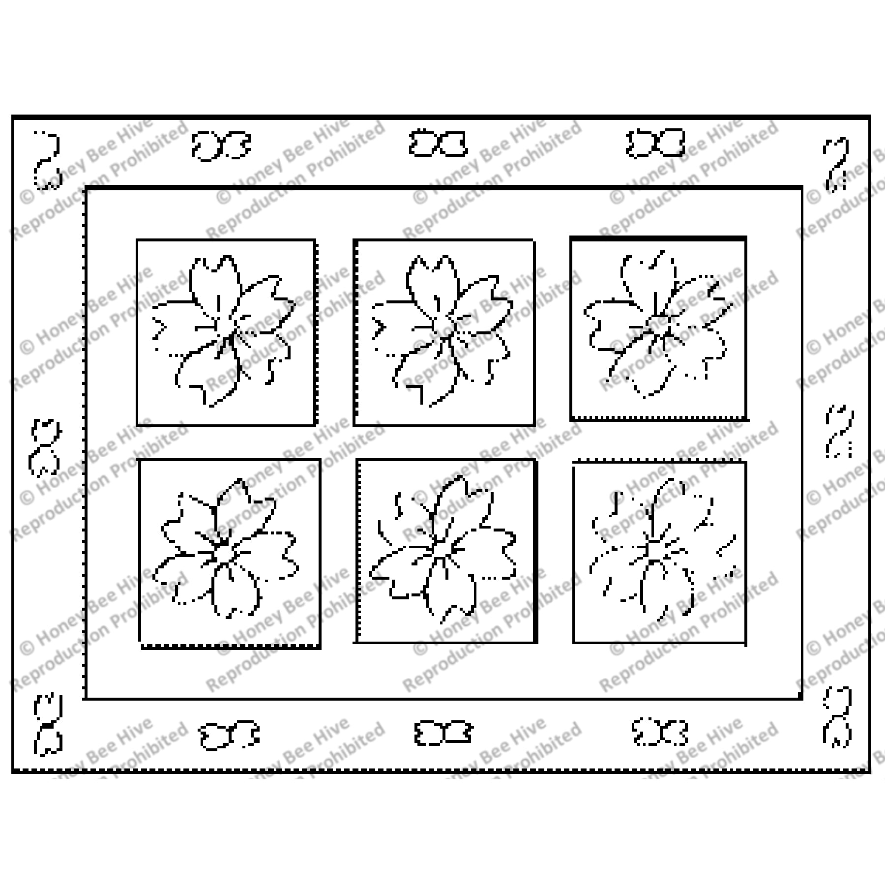 Flower Boxes, rug hooking pattern