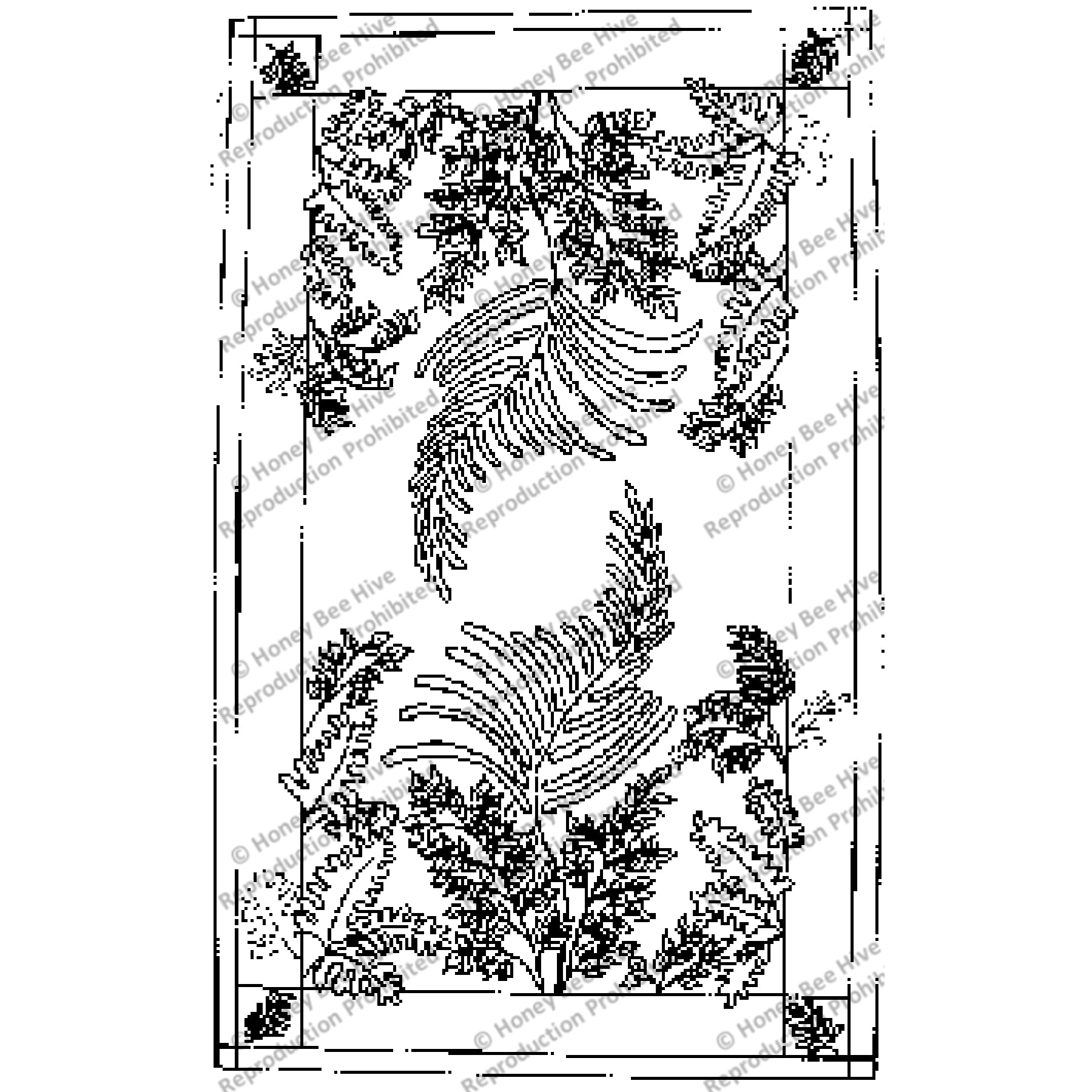 Kissing Ferns, rug hooking pattern