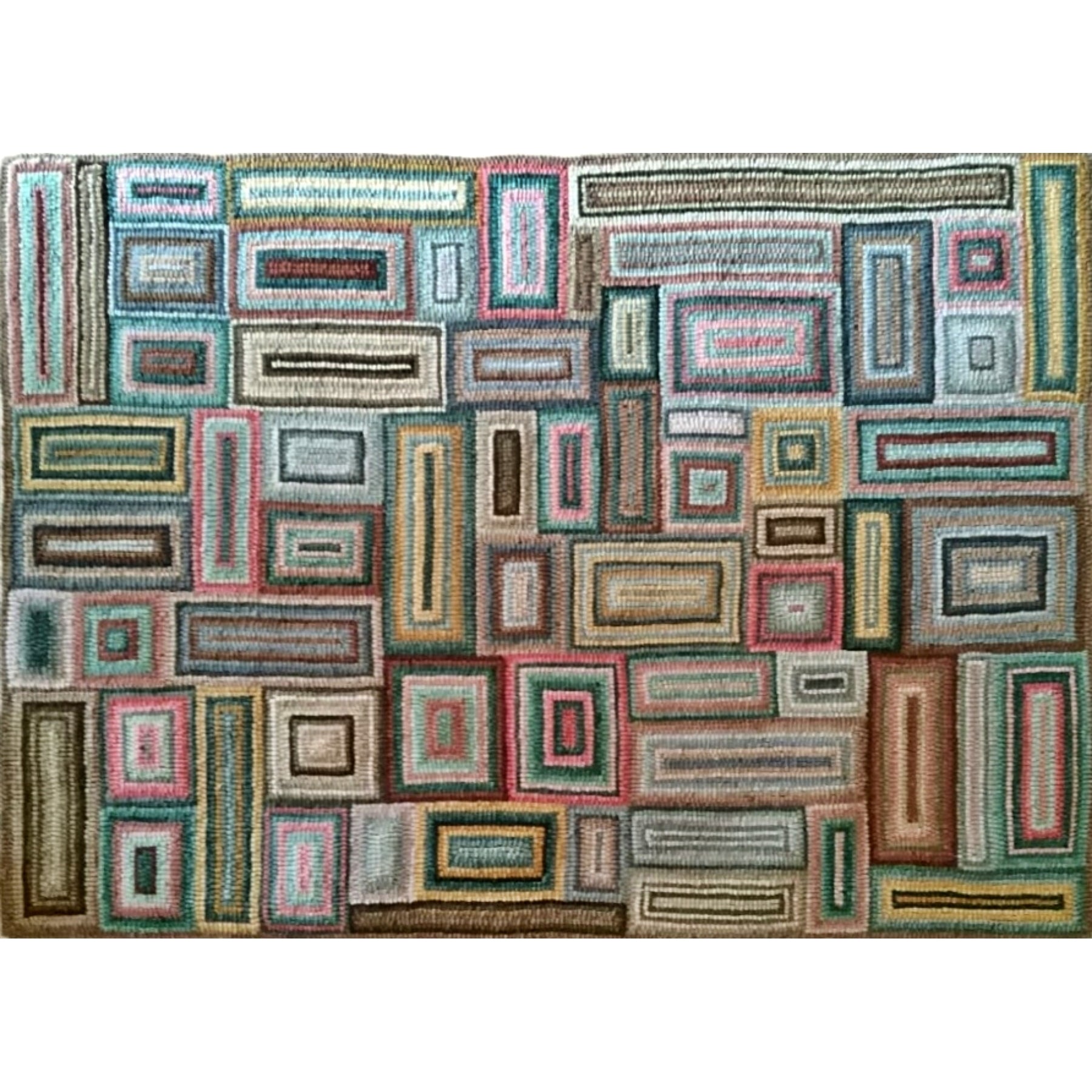 Large Geometric, rug hooked by Eileen Maroney