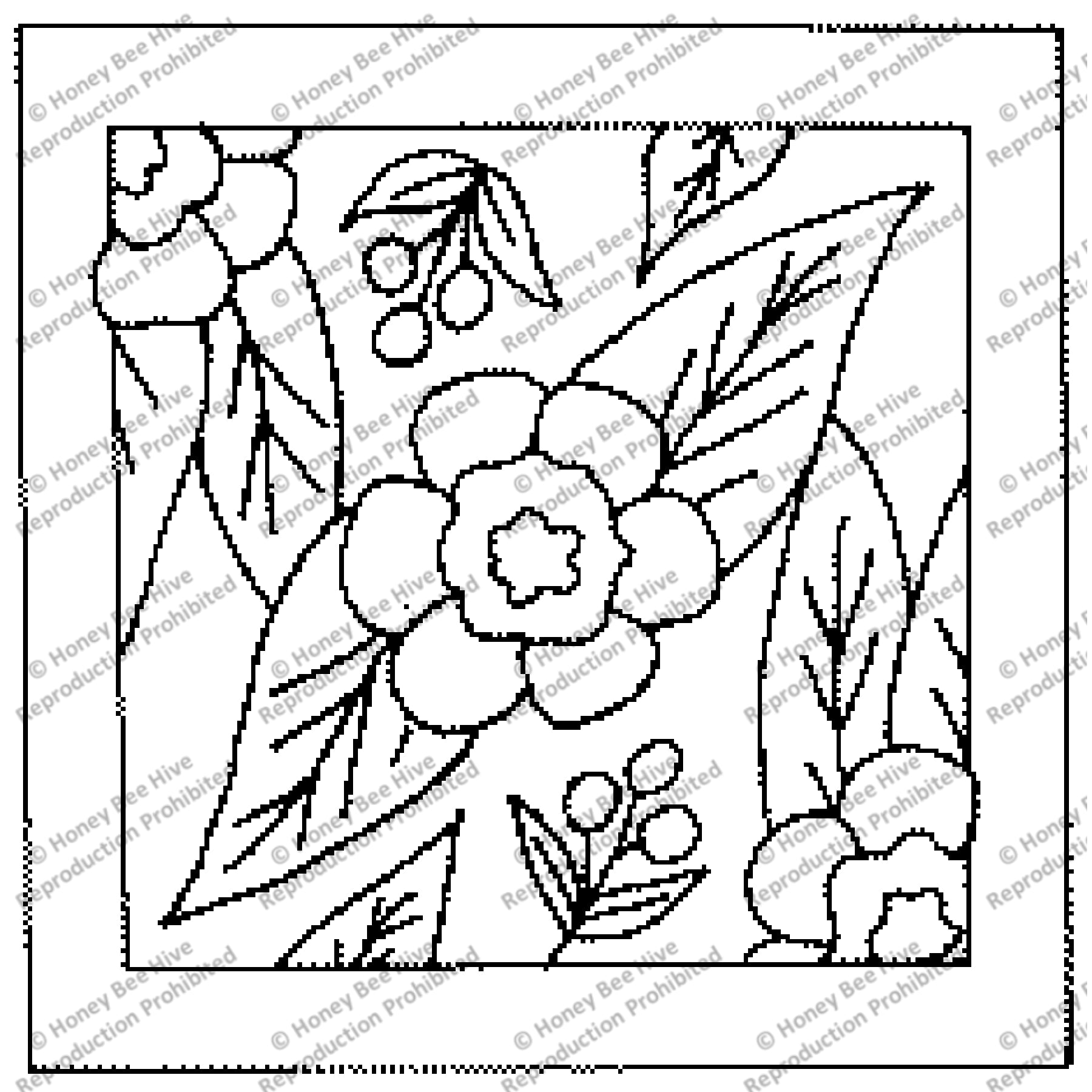 Floral Fantasy-S, rug hooking pattern