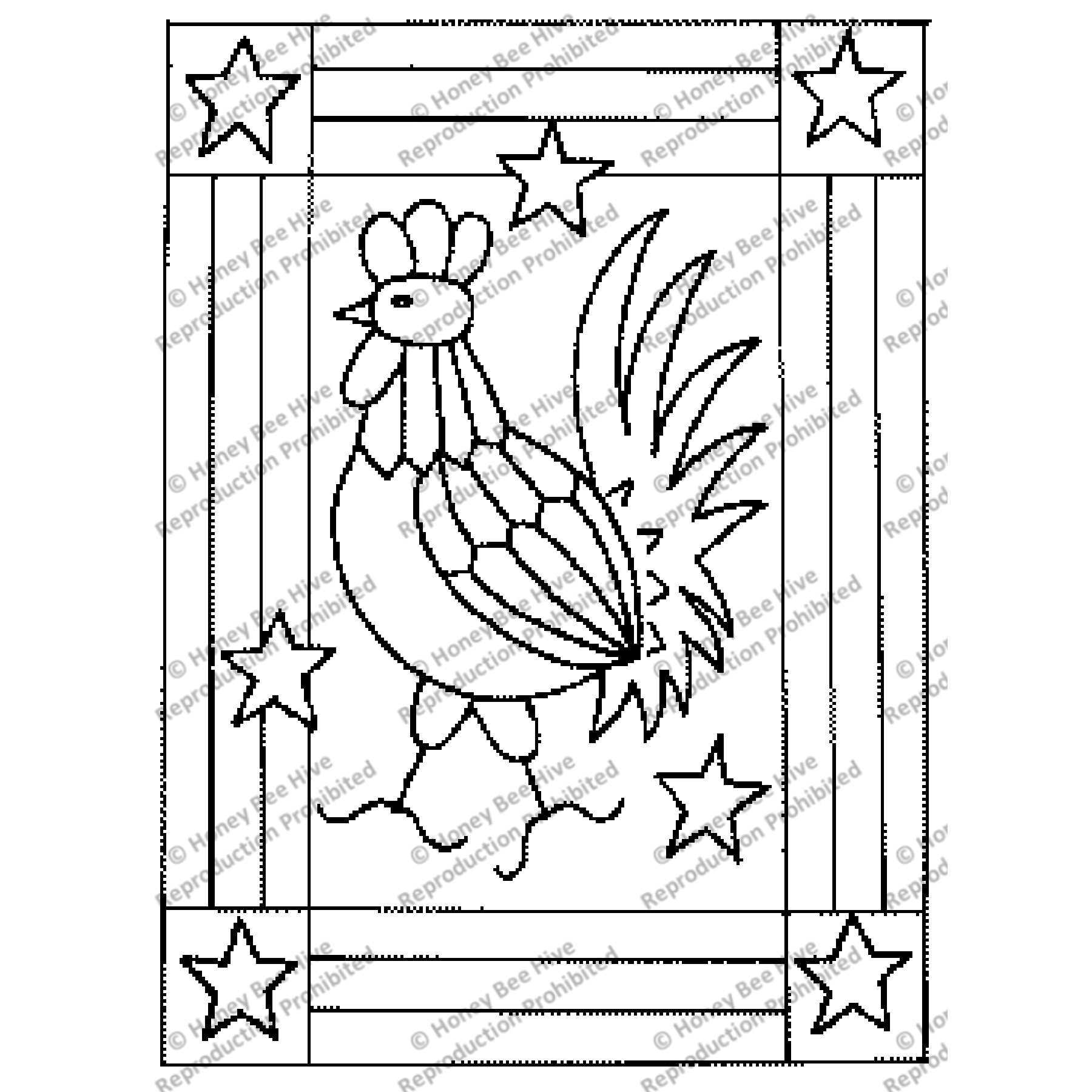 Rhode Island Red White And Blue, rug hooking pattern