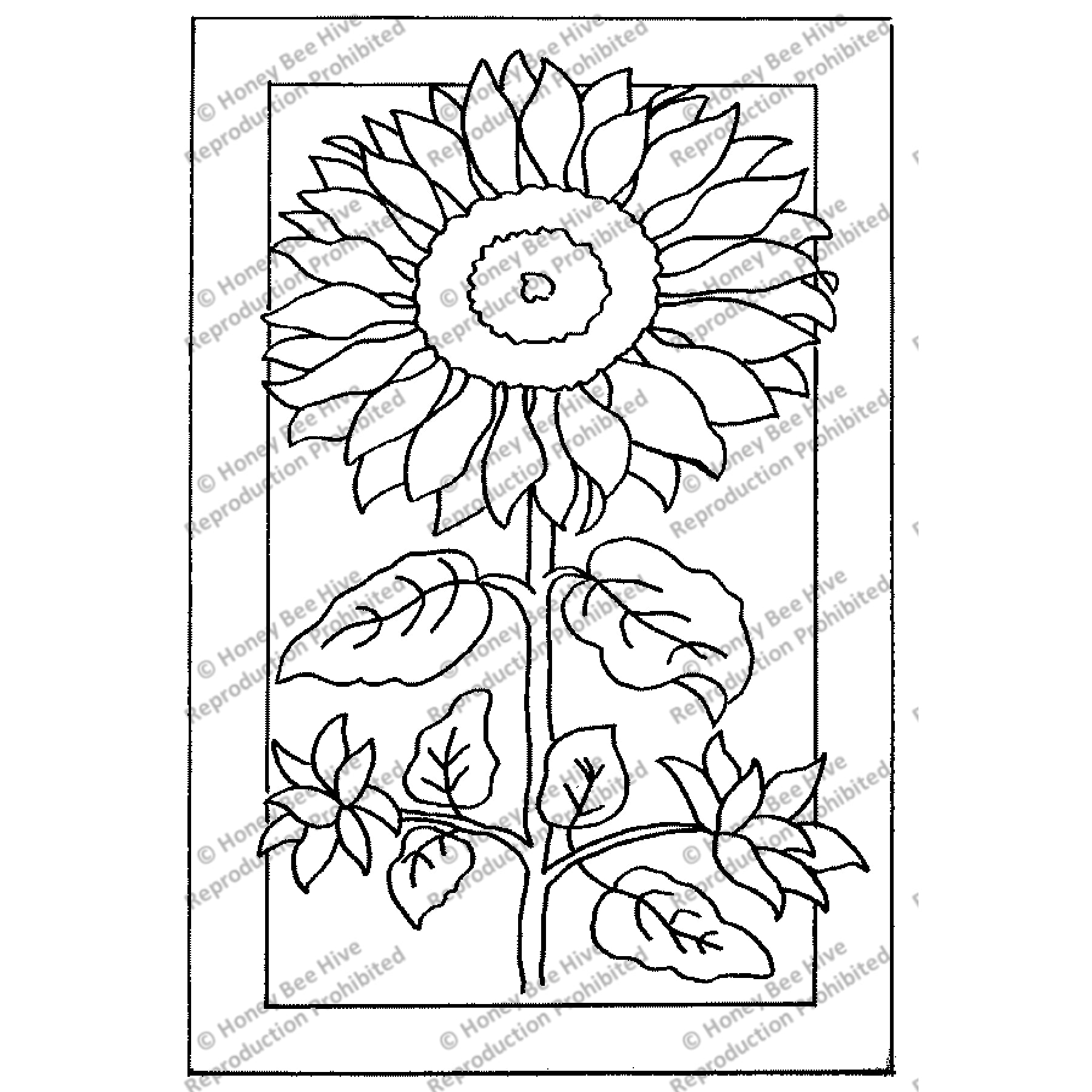 Sunflower, rug hooking pattern
