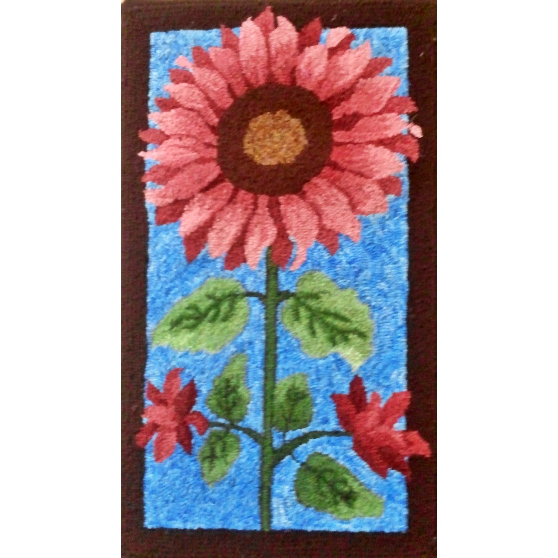 Sunflower, rug hooked by Kathryn Fleming Kovaric