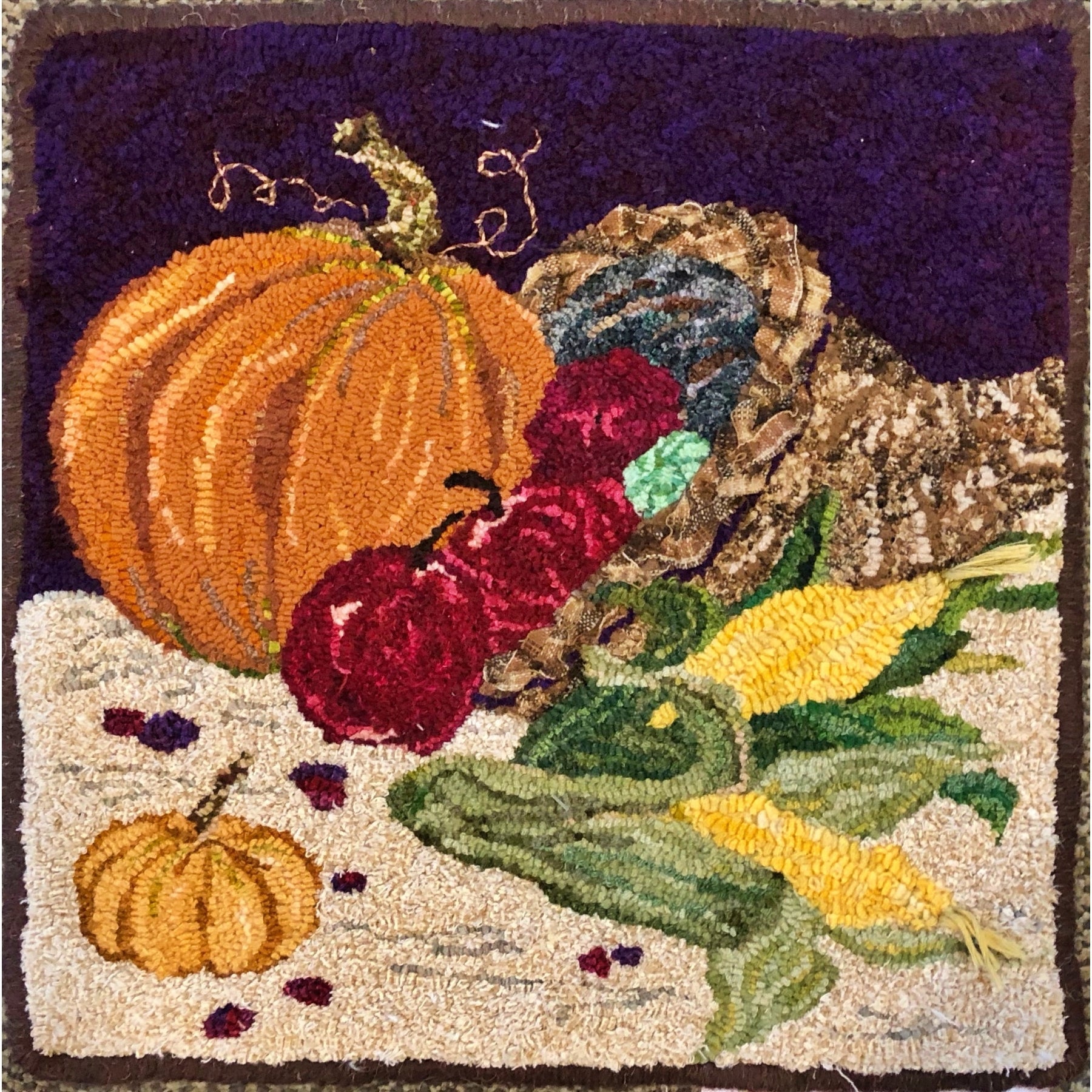 Fall Challenge, rug hooked by Melissa Pattacini