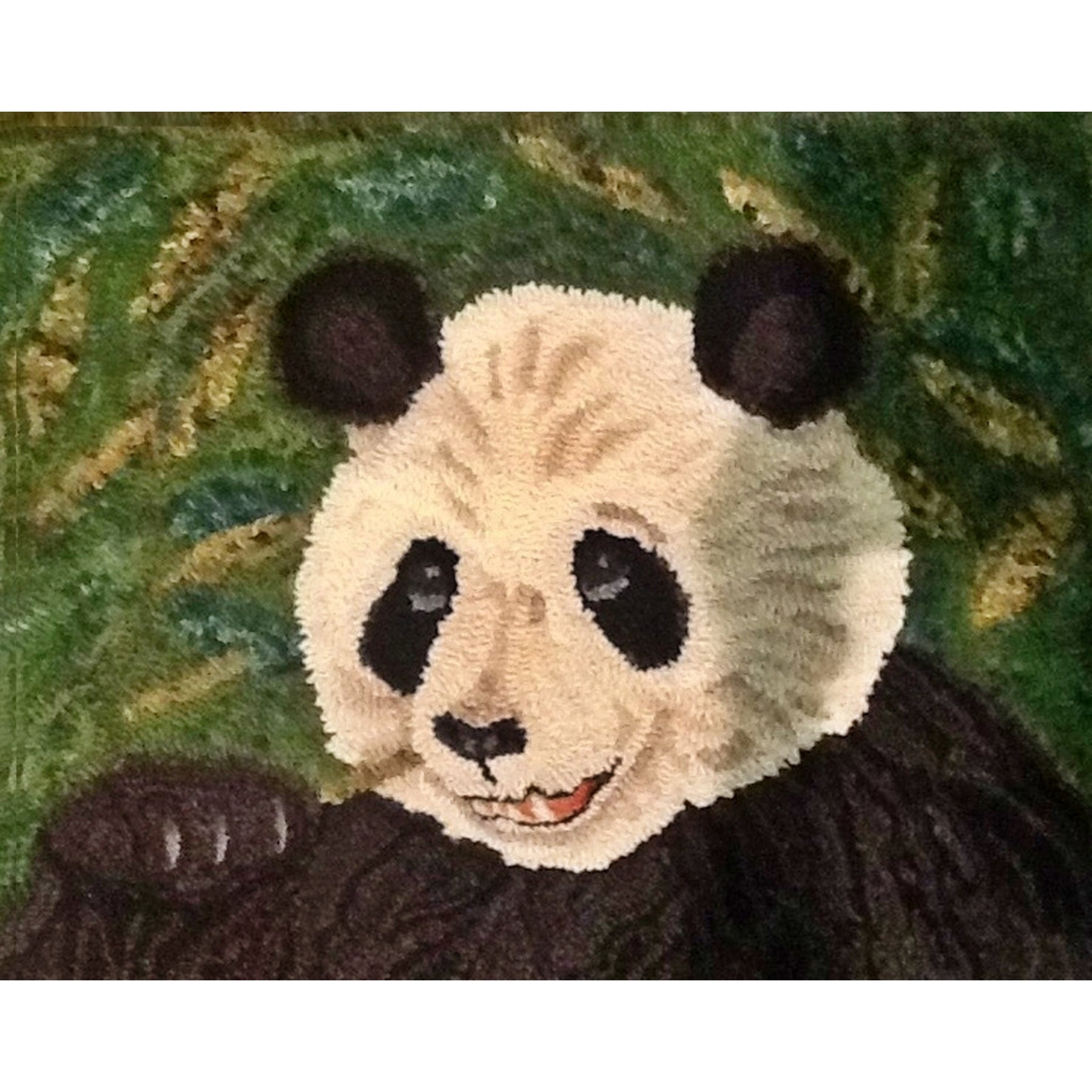 Panda Bear, rug hooked by Pam Bartlett
