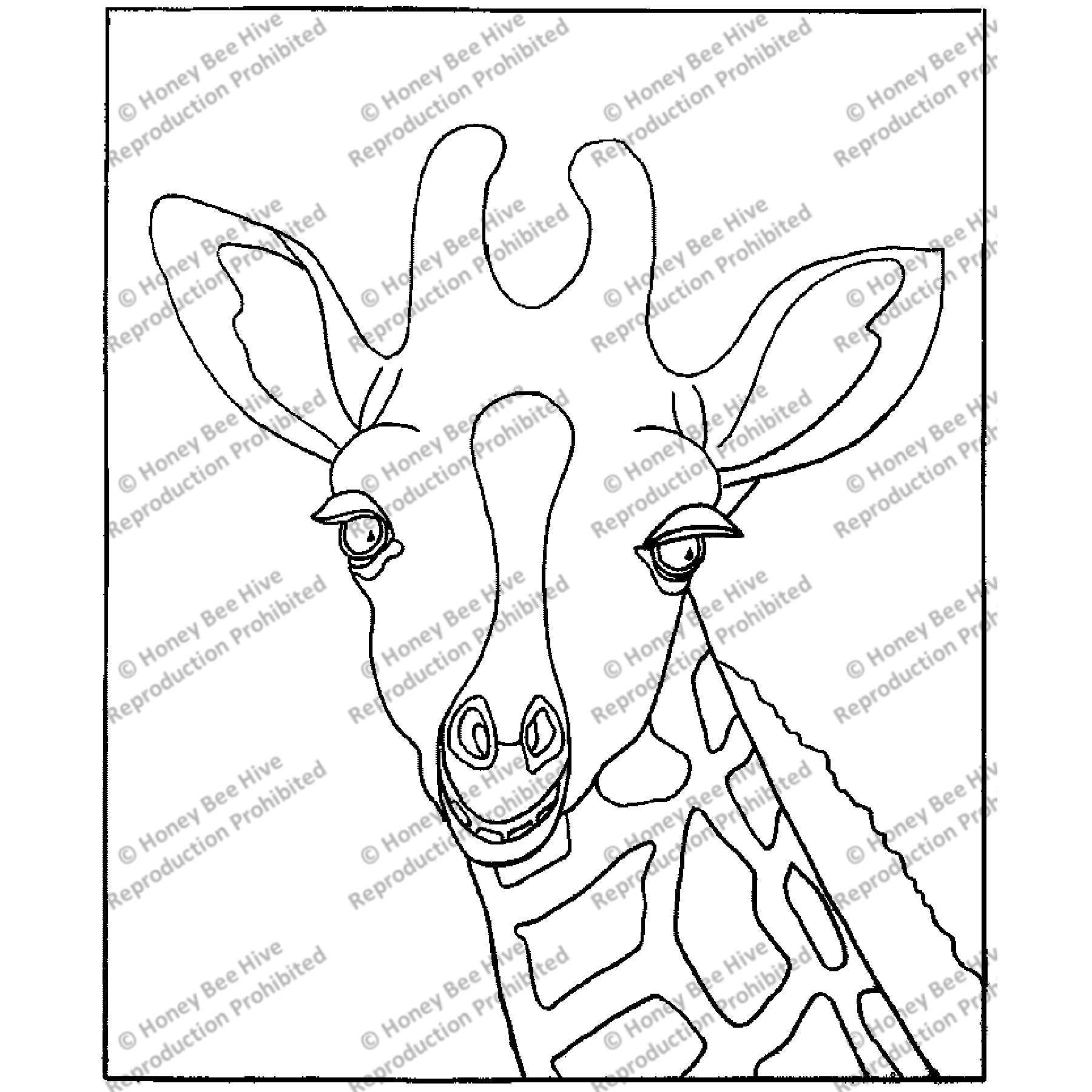 Giraffe, rug hooking pattern