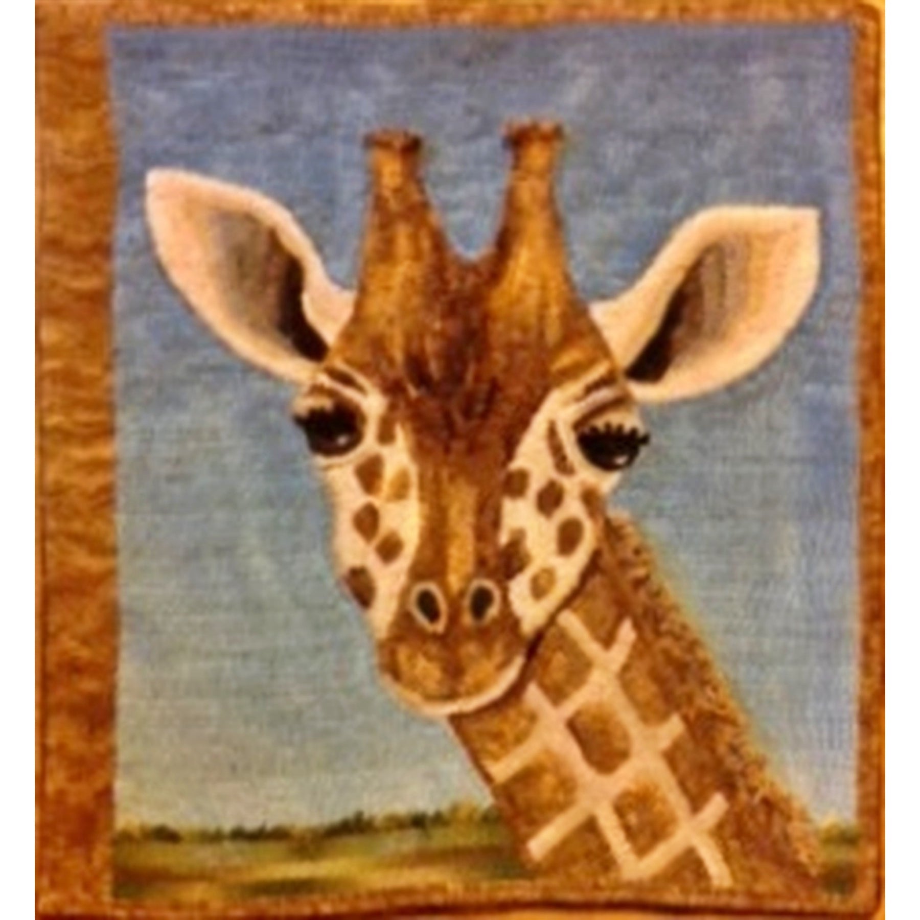 Giraffe, rug hooked by Nancy Quigley
