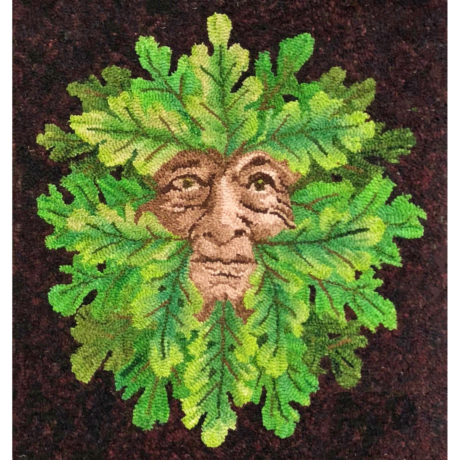 Jack-In-The-Green, rug hooked by Steve Naftel