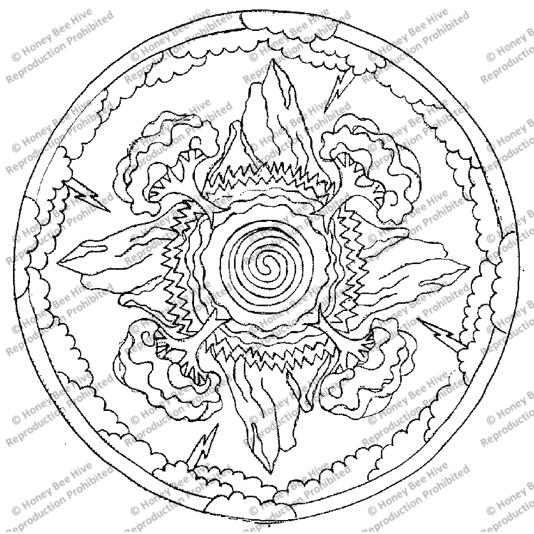 Creative Spirit Mandala, rug hooking pattern