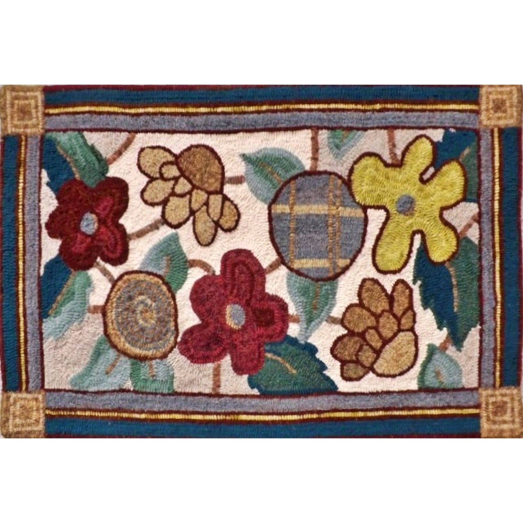 Stephanie's Garden, rug hooked by Jane McGown Flynn