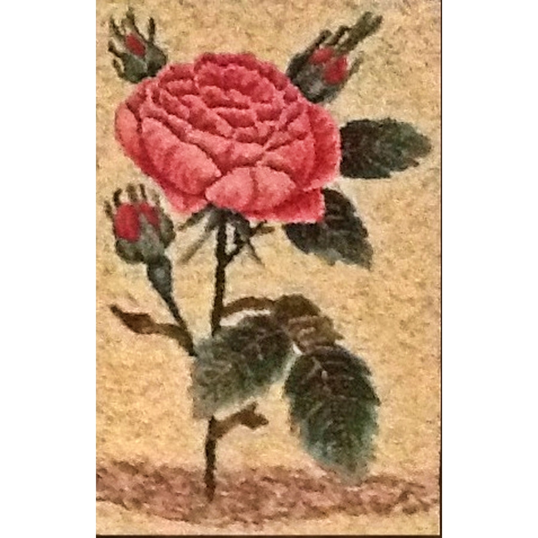 French Rose, rug hooked by Stacey Van Dyne