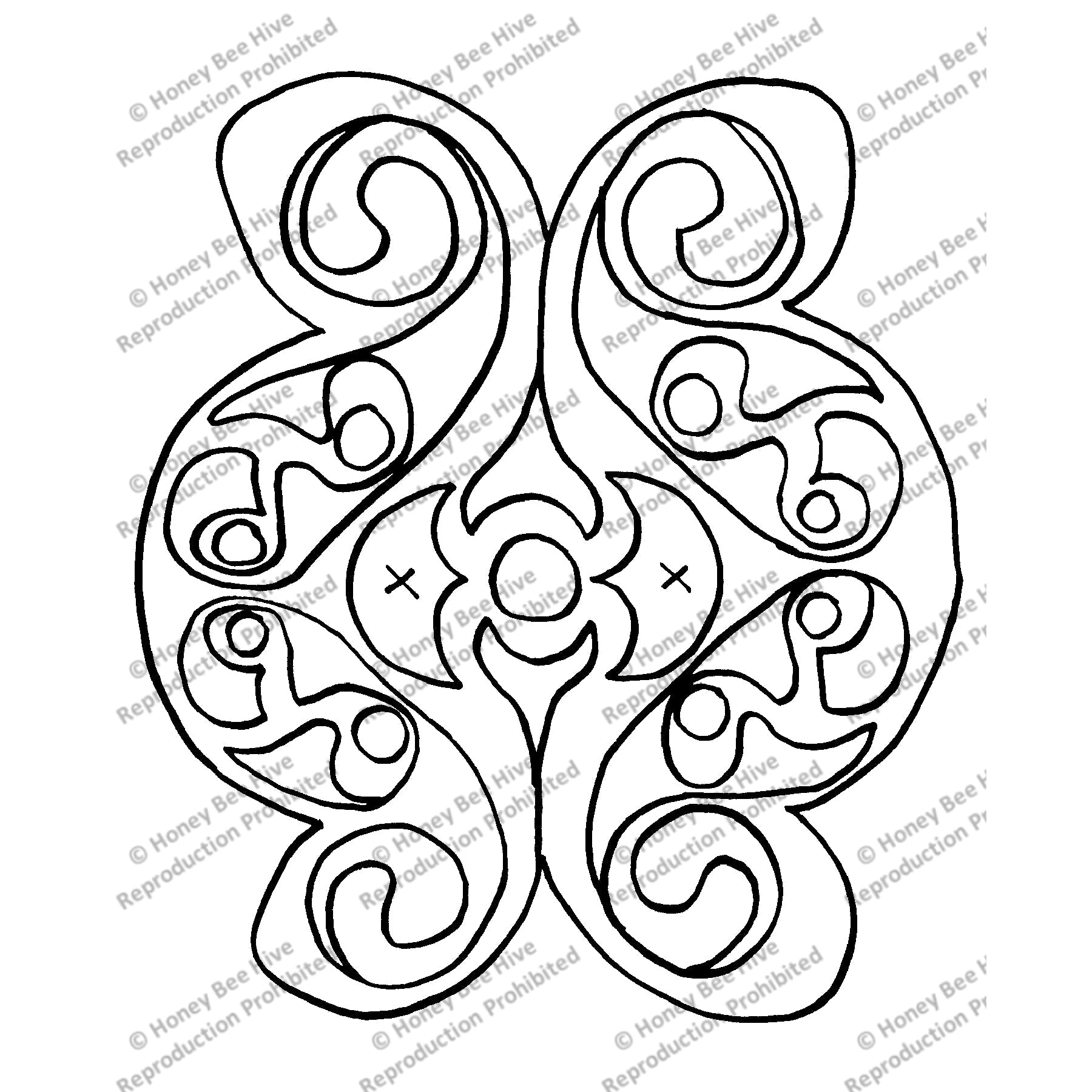 Celtic Horse Ornaments - Ornament #4, rug hooking pattern