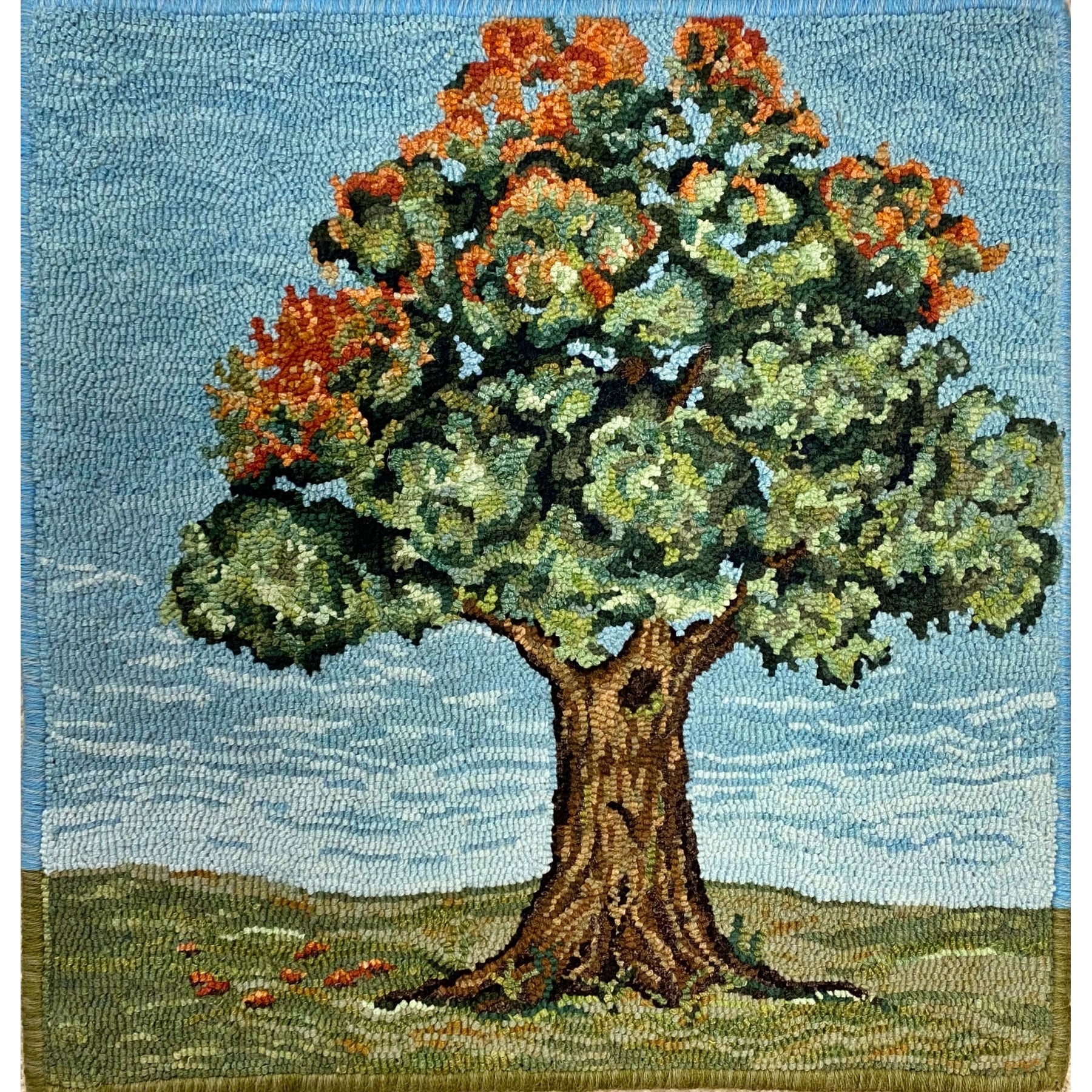 Tree III, rug hooked by Linda Powell