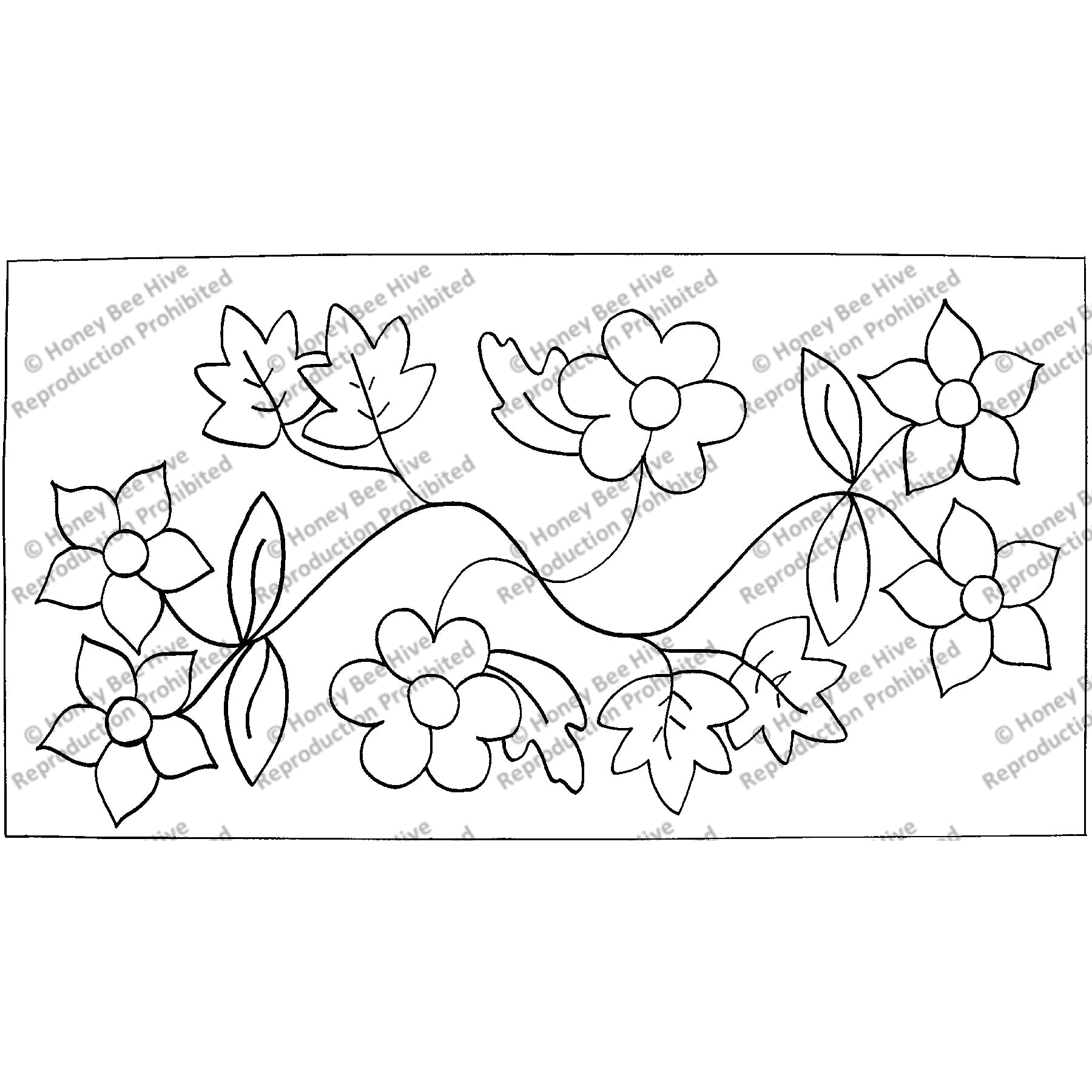 Primitive Floral Rug Runner - Small, rug hooking pattern