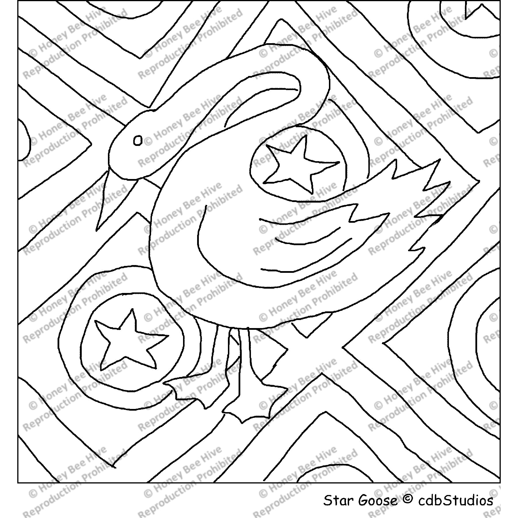 Star Goose, rug hooking pattern