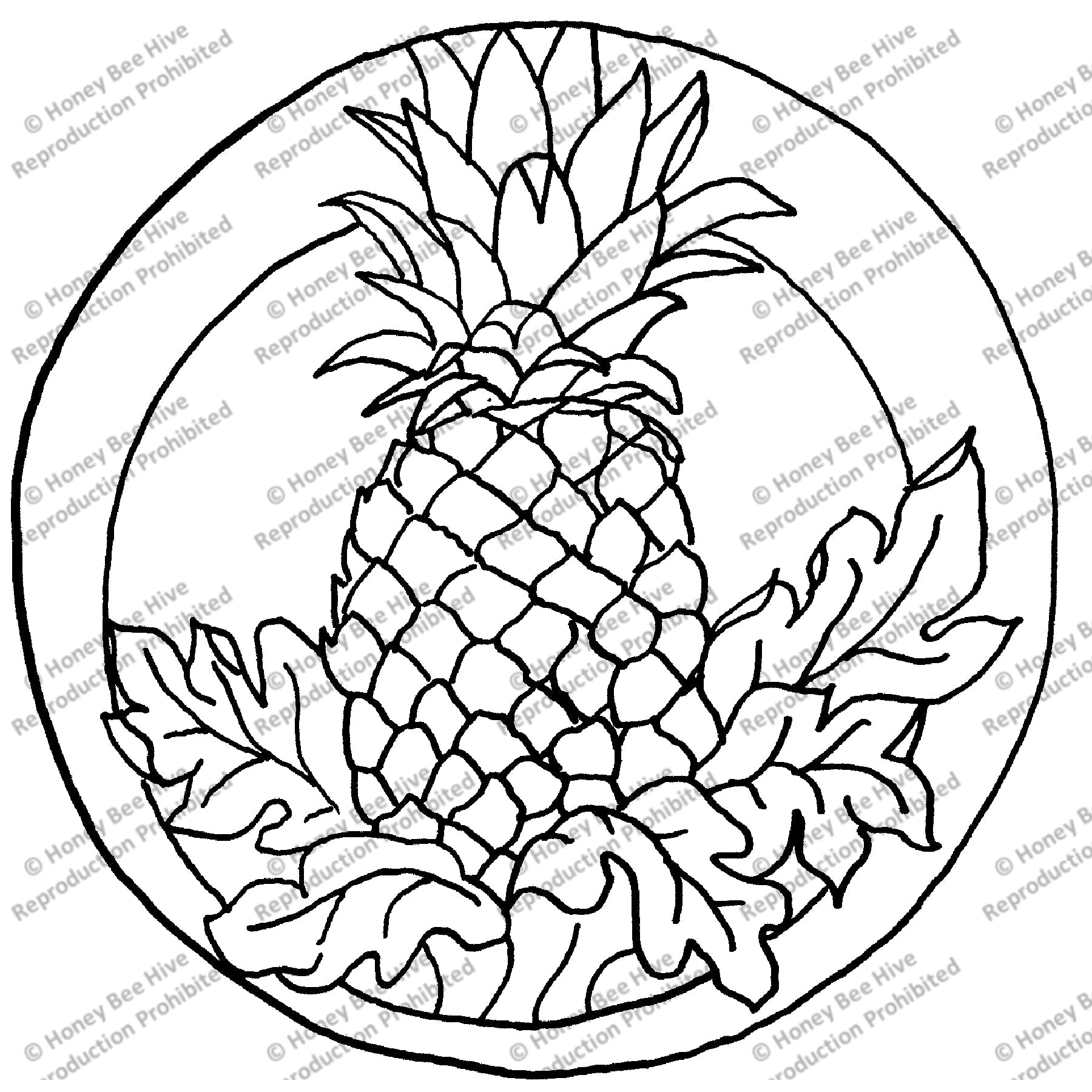 Pineapple, rug hooking pattern