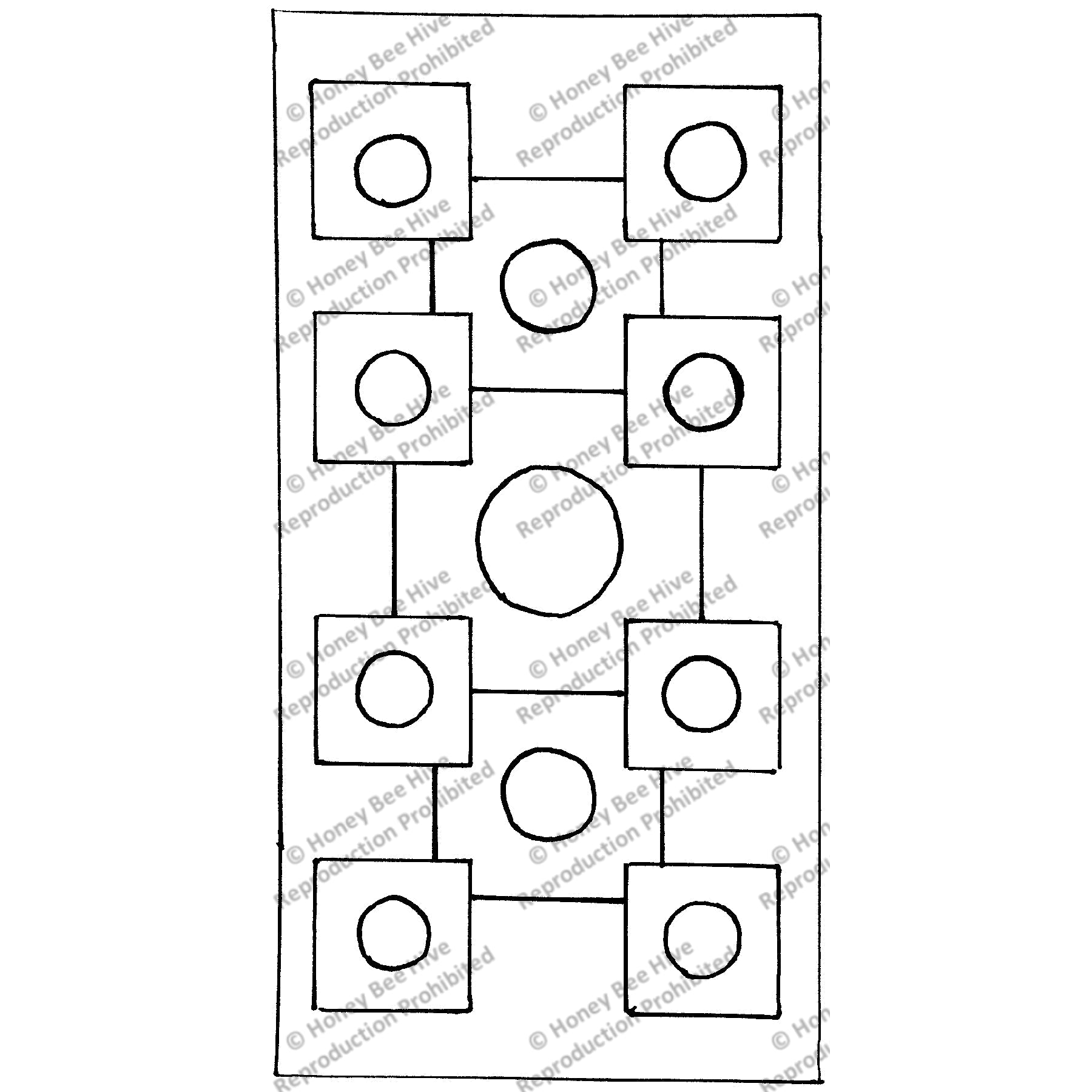 Circles and Squares – Small, rug hooking pattern
