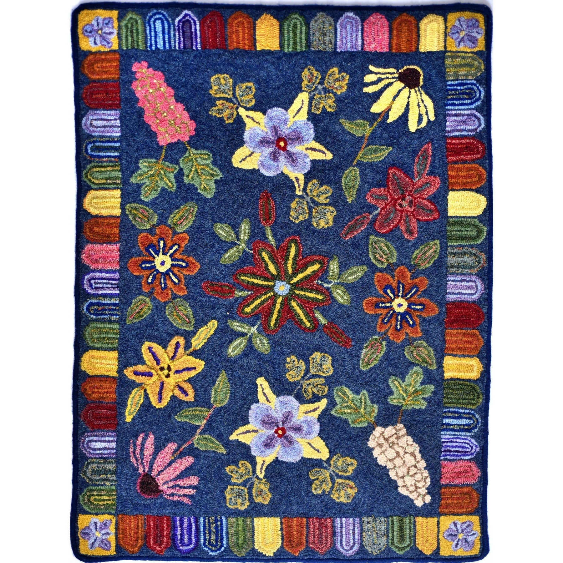 Antique Flowers, rug hooked by John Leonard