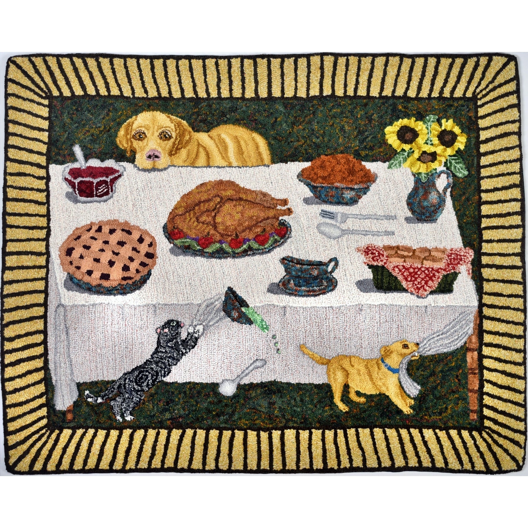 Turkey!, rug hooked by John Leonard