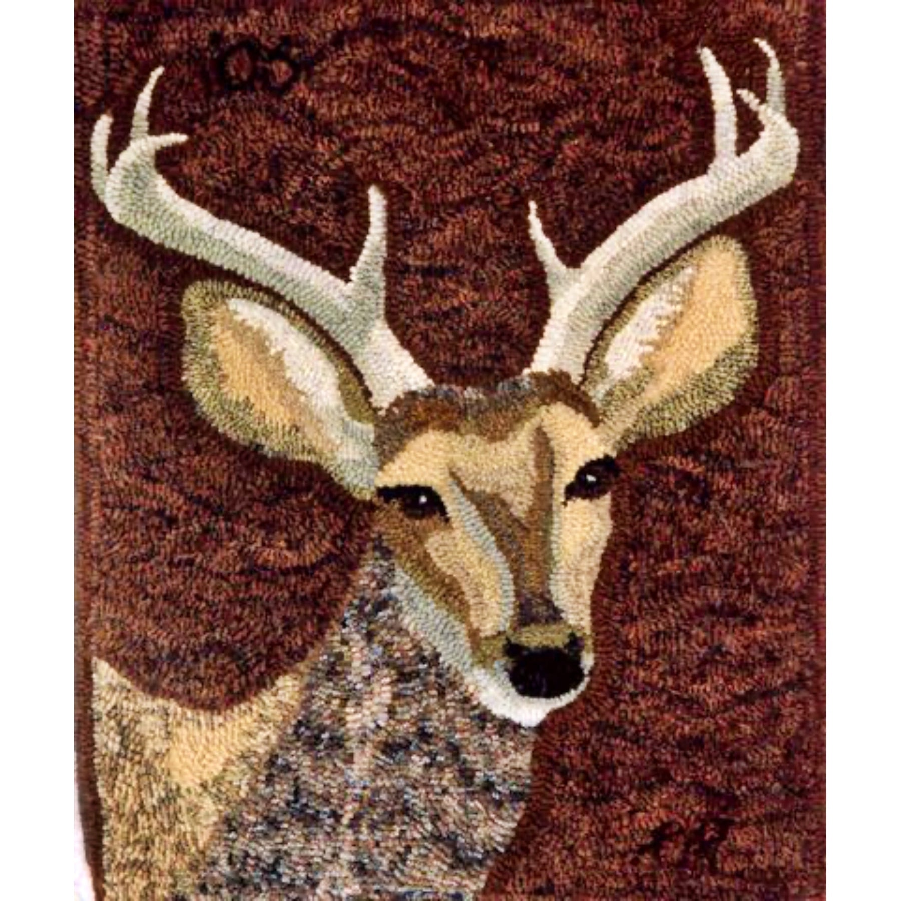Deer, rug hooked by Karen Maddox