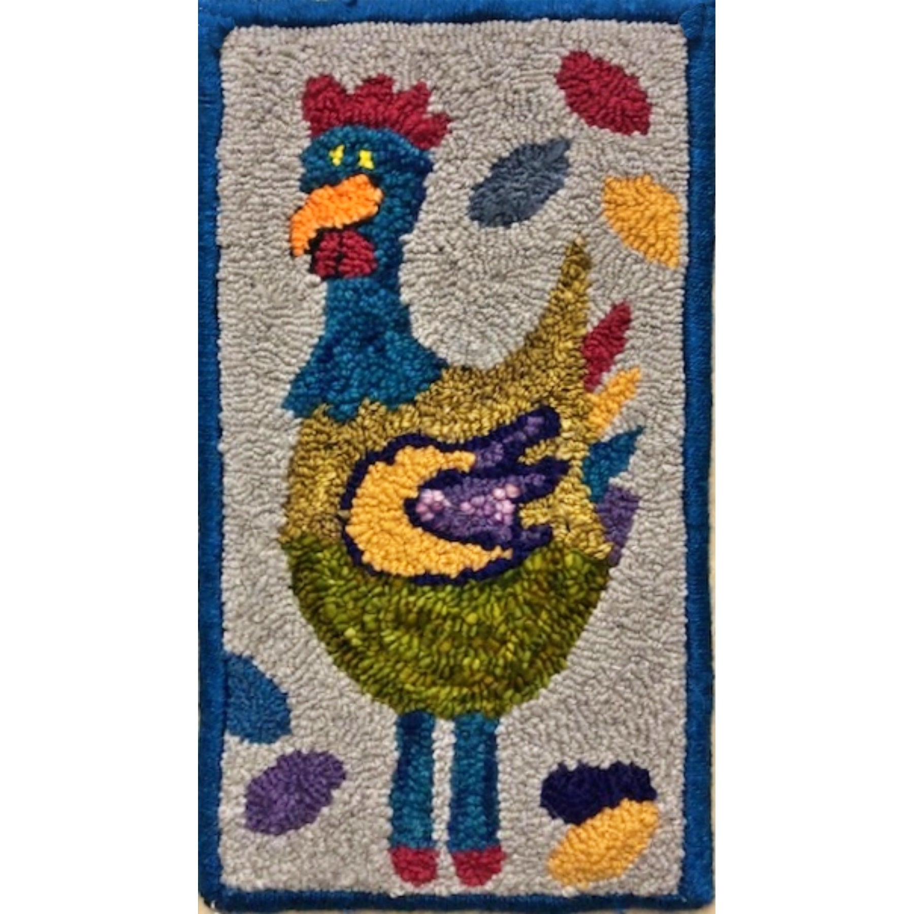 Cluck, rug hooked by Jean Sherwood