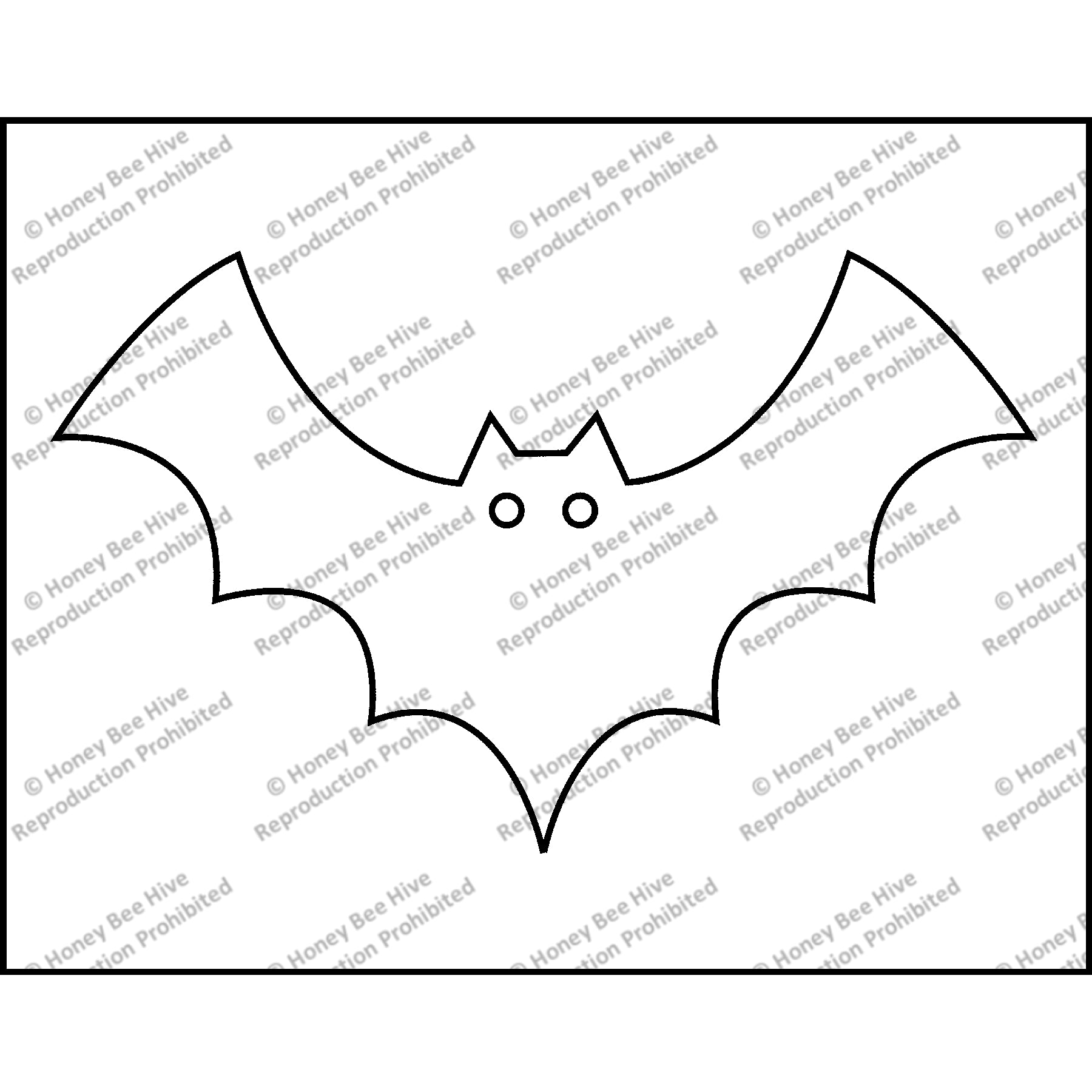 Bat, rug hooking pattern