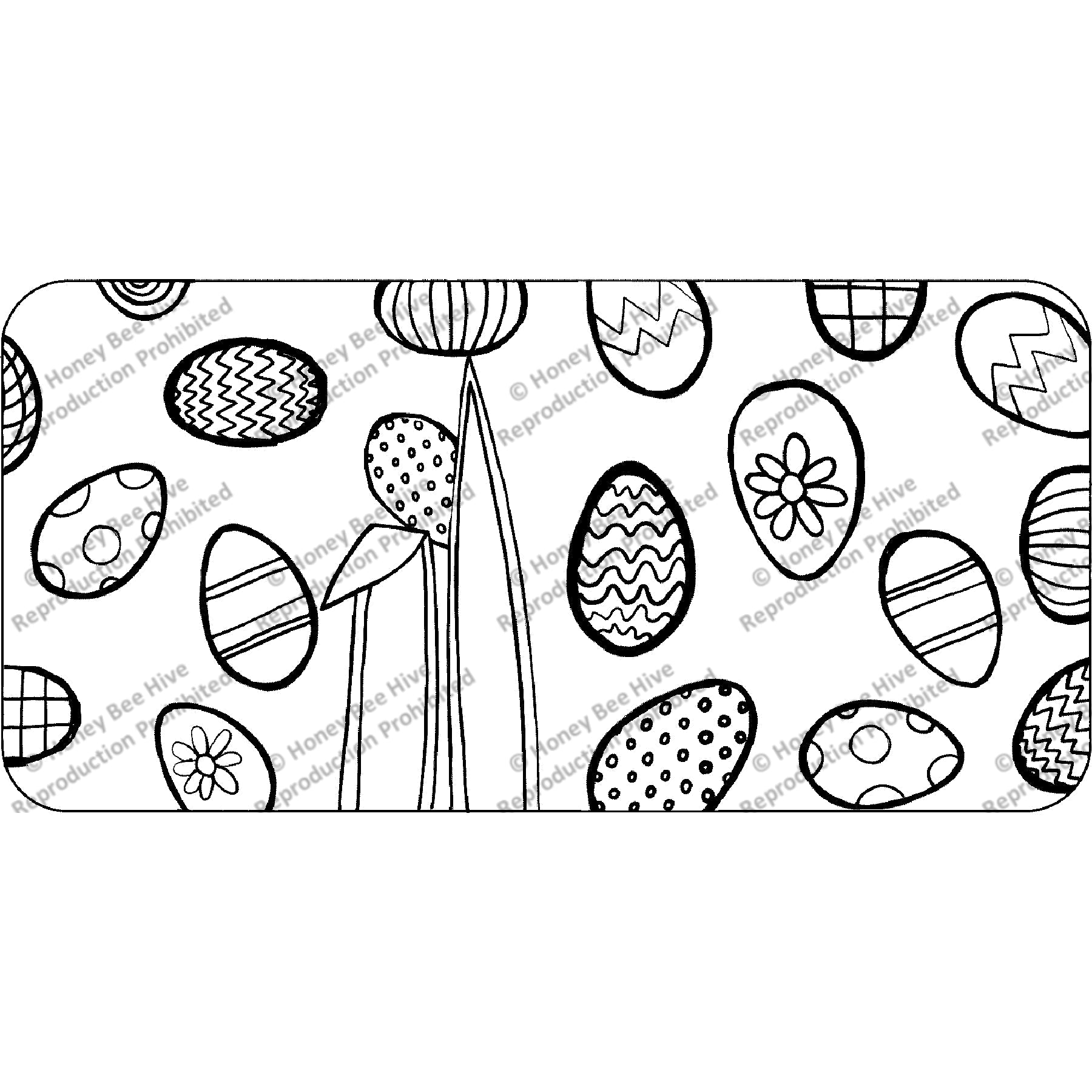 Easter Eggs for Spring, rug hooking pattern
