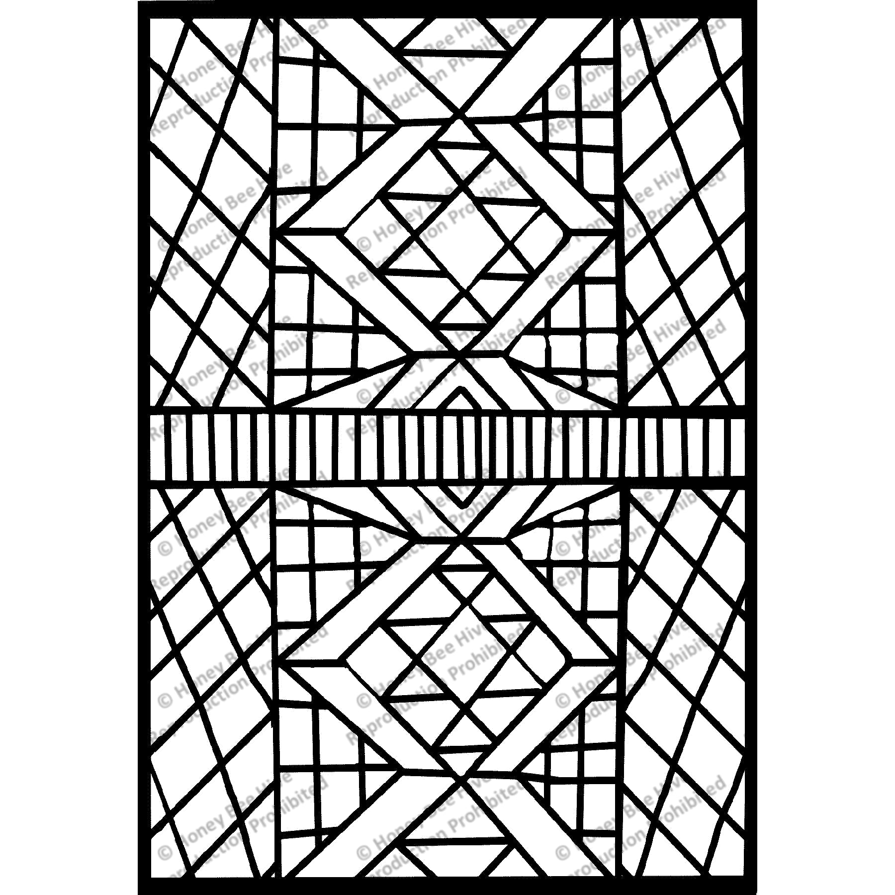 Multicolored Geometric, rug hooking pattern