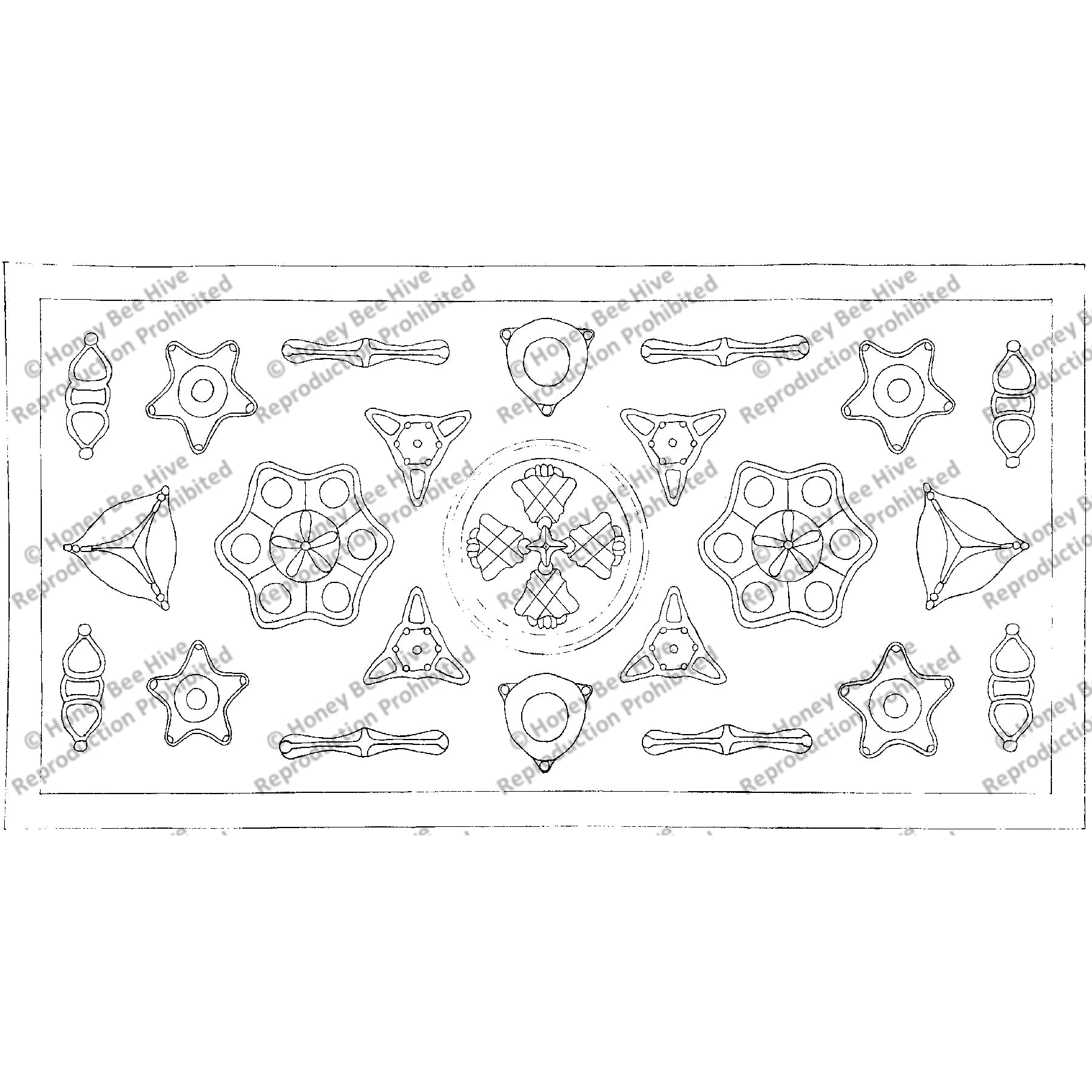Diatom Art Runner, rug hooking pattern
