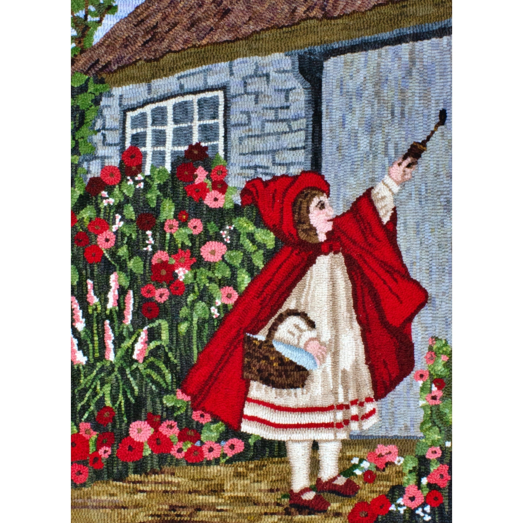 Red Riding Hood, ill. Otto Kubel, 1910, rug hooked by Libbey Lundgren
